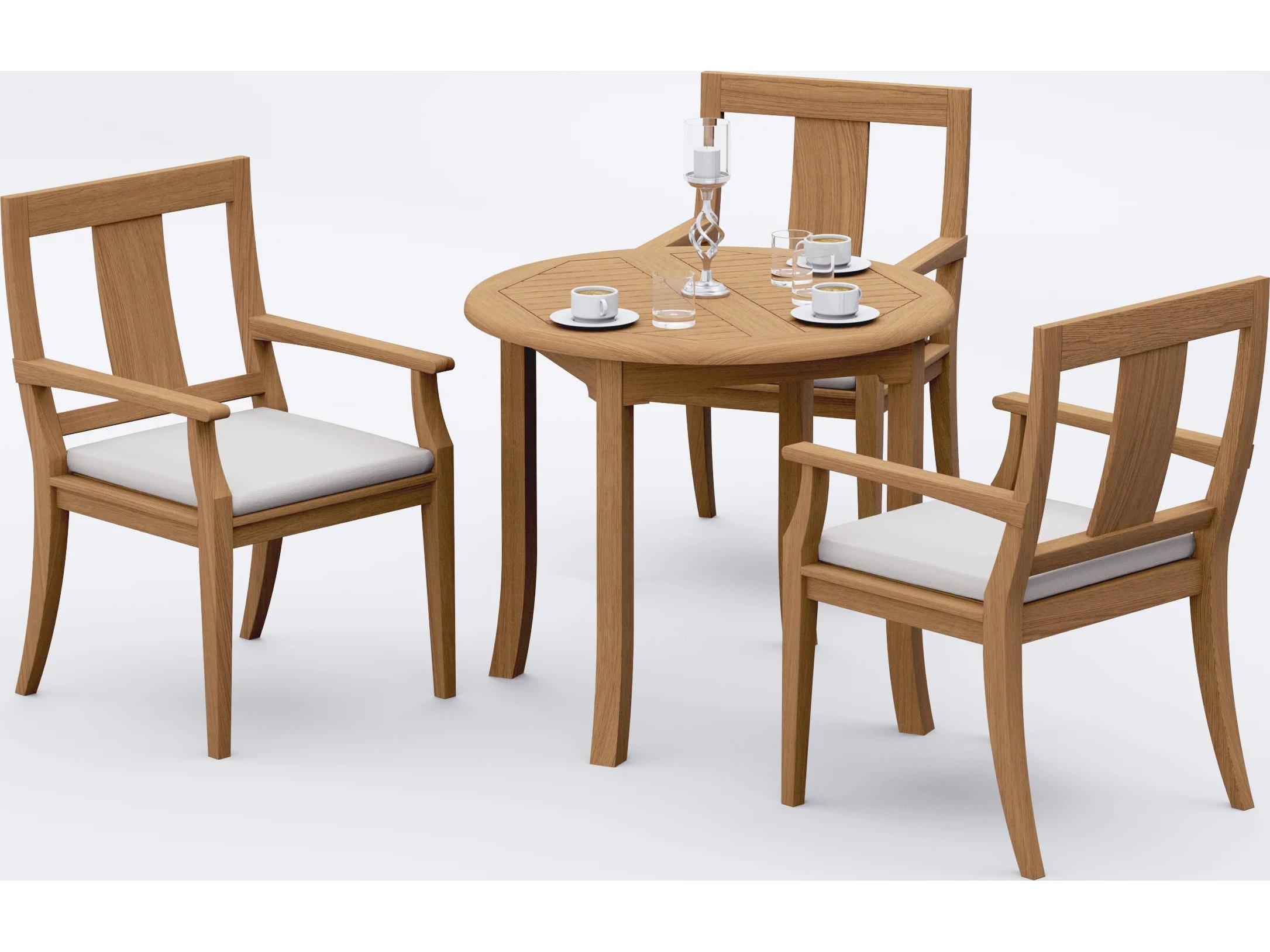 Teak Smith 4 Pieces 36" Round Dining Set