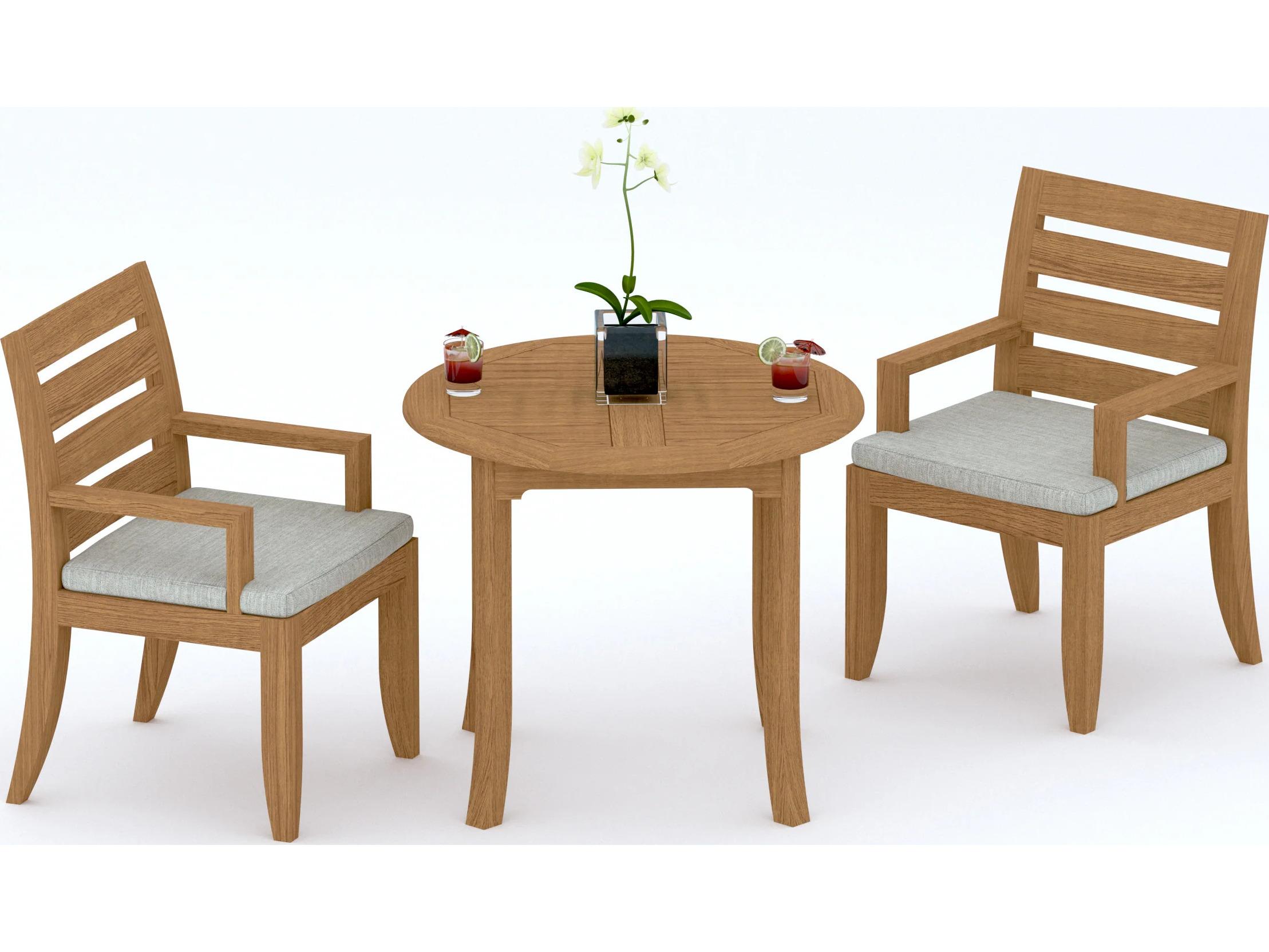 Teak Smith 3 Pieces 36" Round Dining Set