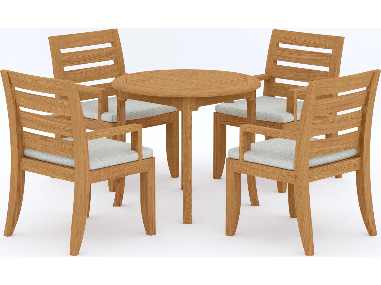 Teak Smith 5 Pieces 36" Round Dining Set