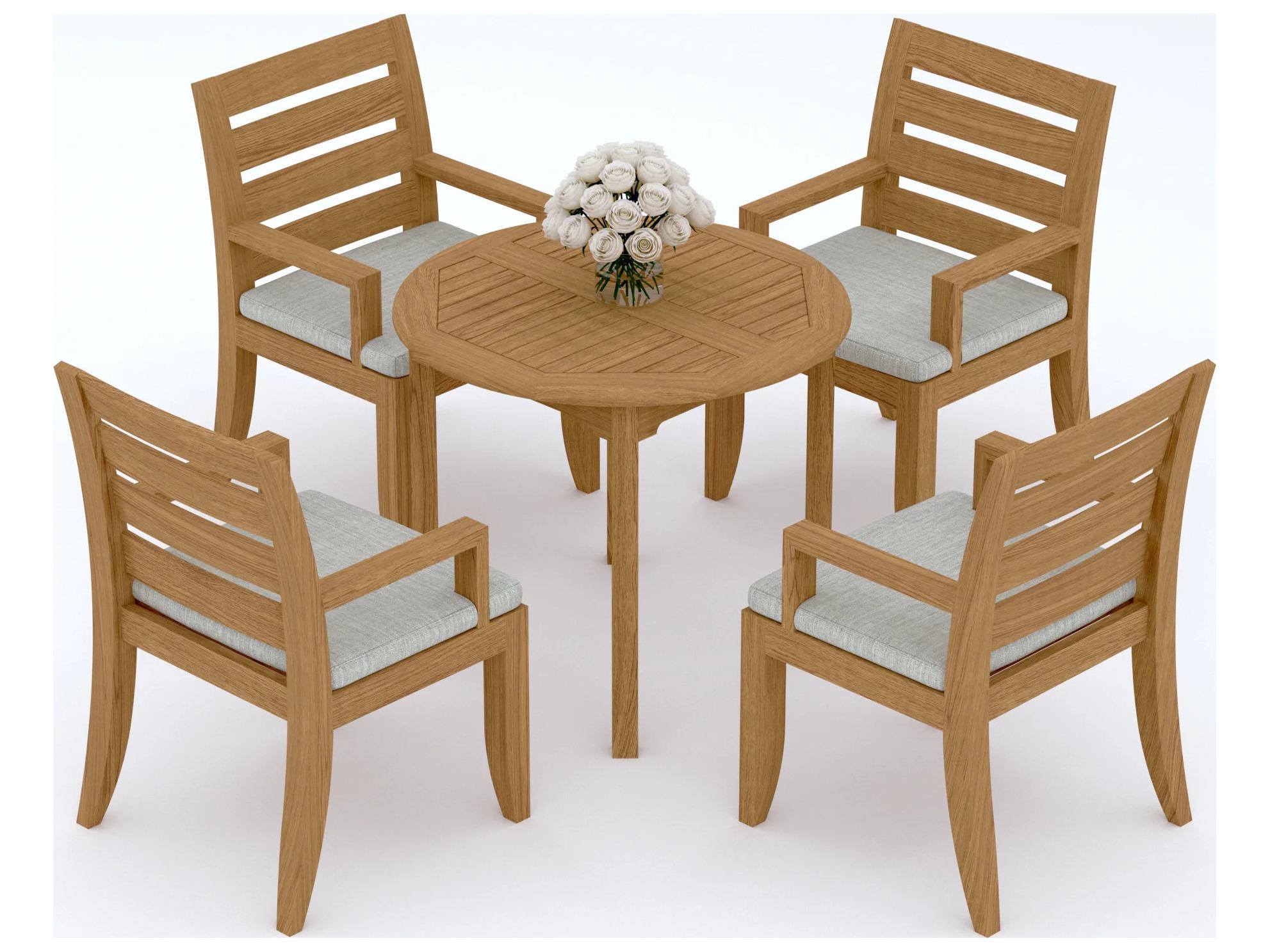 Teak Smith 5 Pieces 36" Round Dining Set