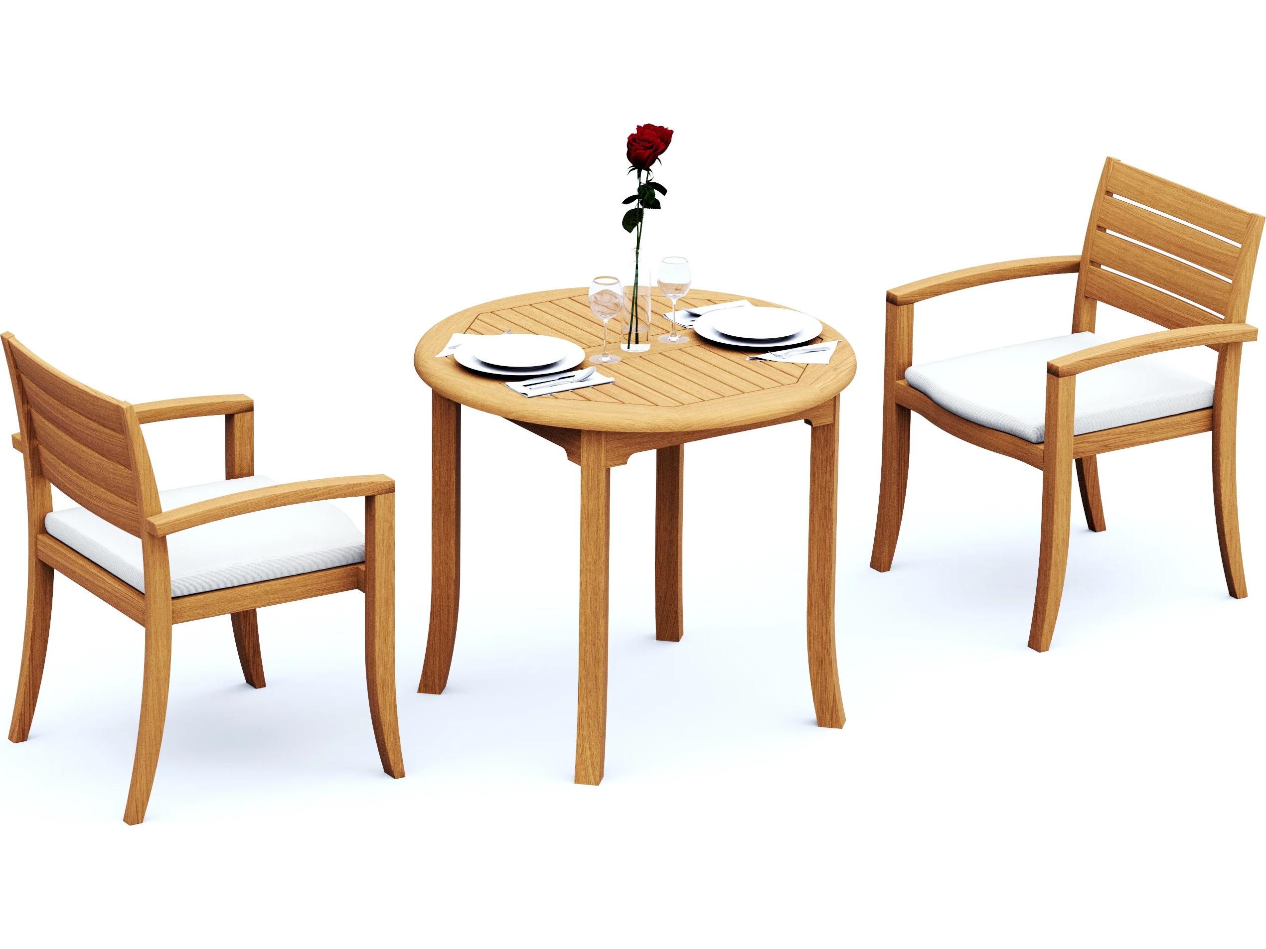 Teak Smith 3 Pieces 36" Round Dining Set