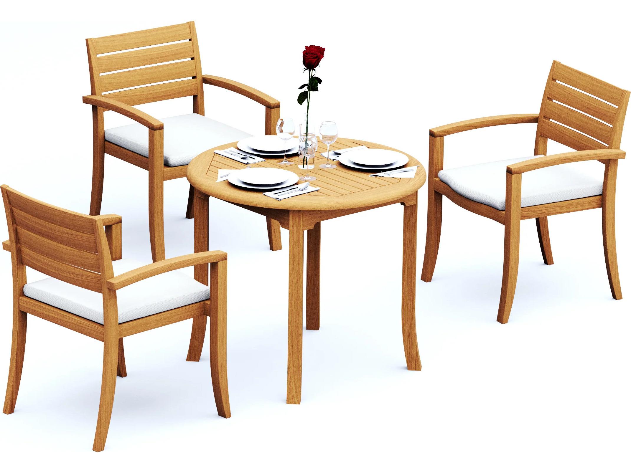 Teak Smith 4 Pieces 36" Round Dining Set