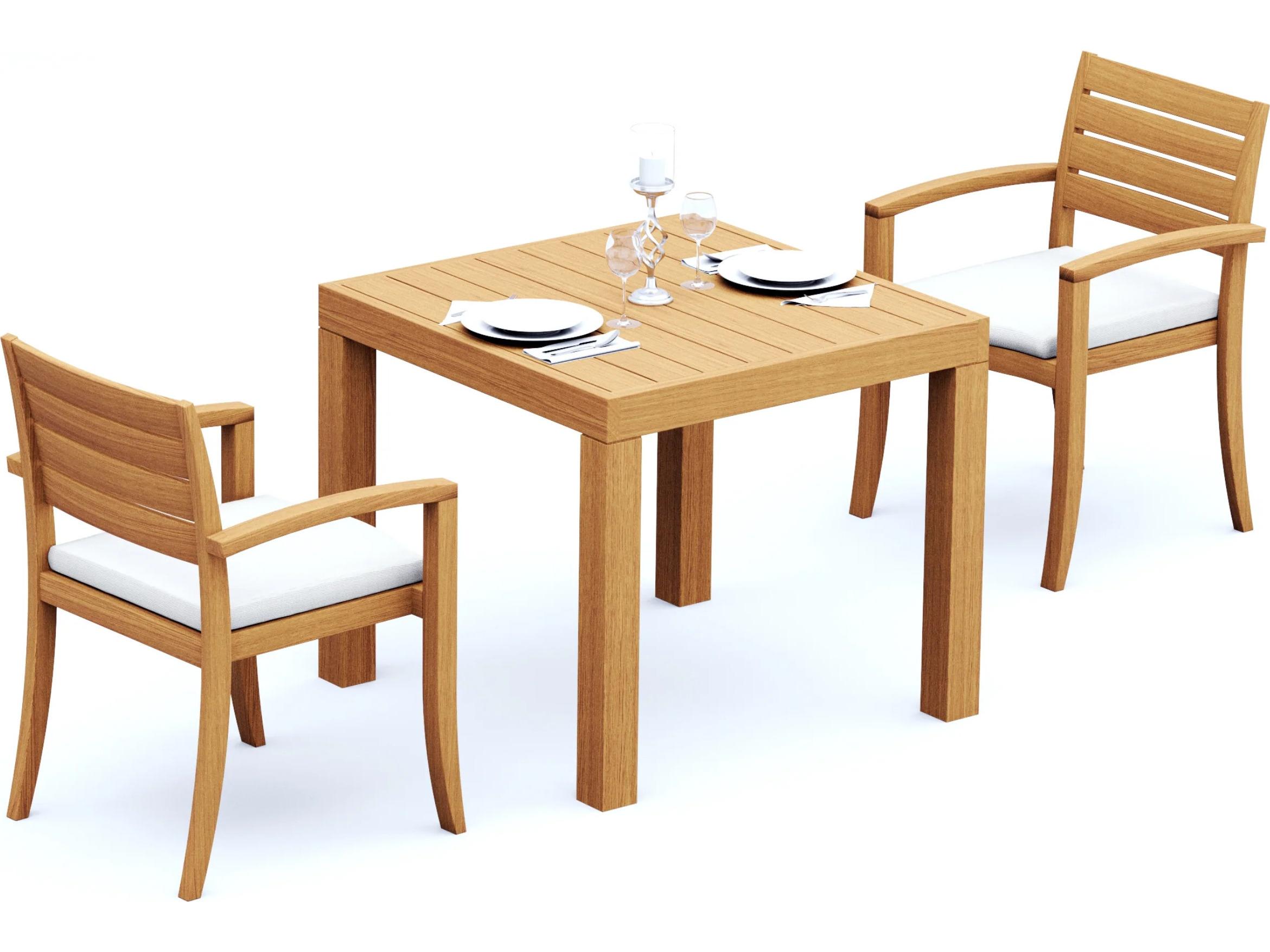 Teak Smith 3 Pieces 36" Square Dining Set