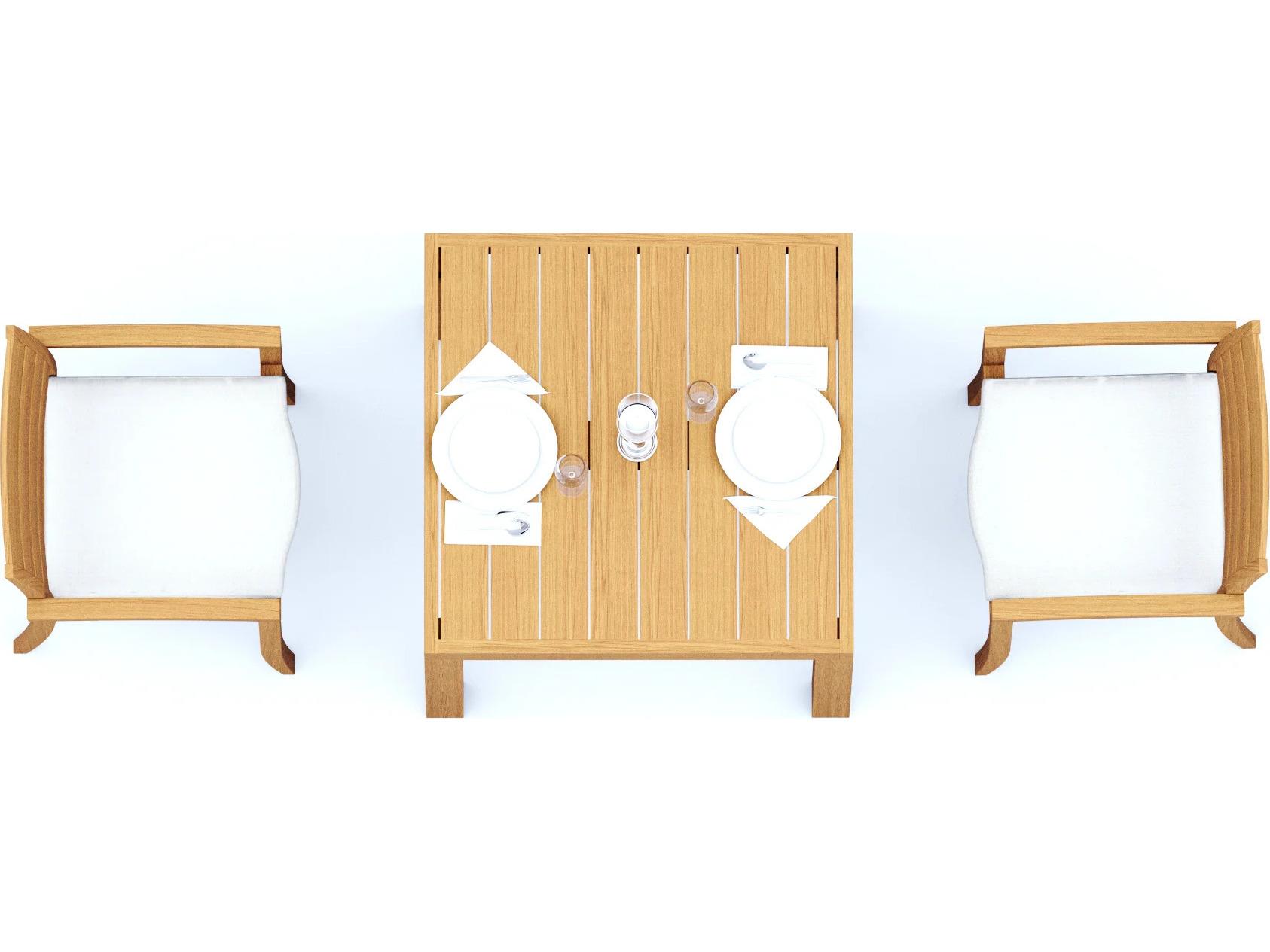 Teak Smith 3 Pieces 36" Square Dining Set