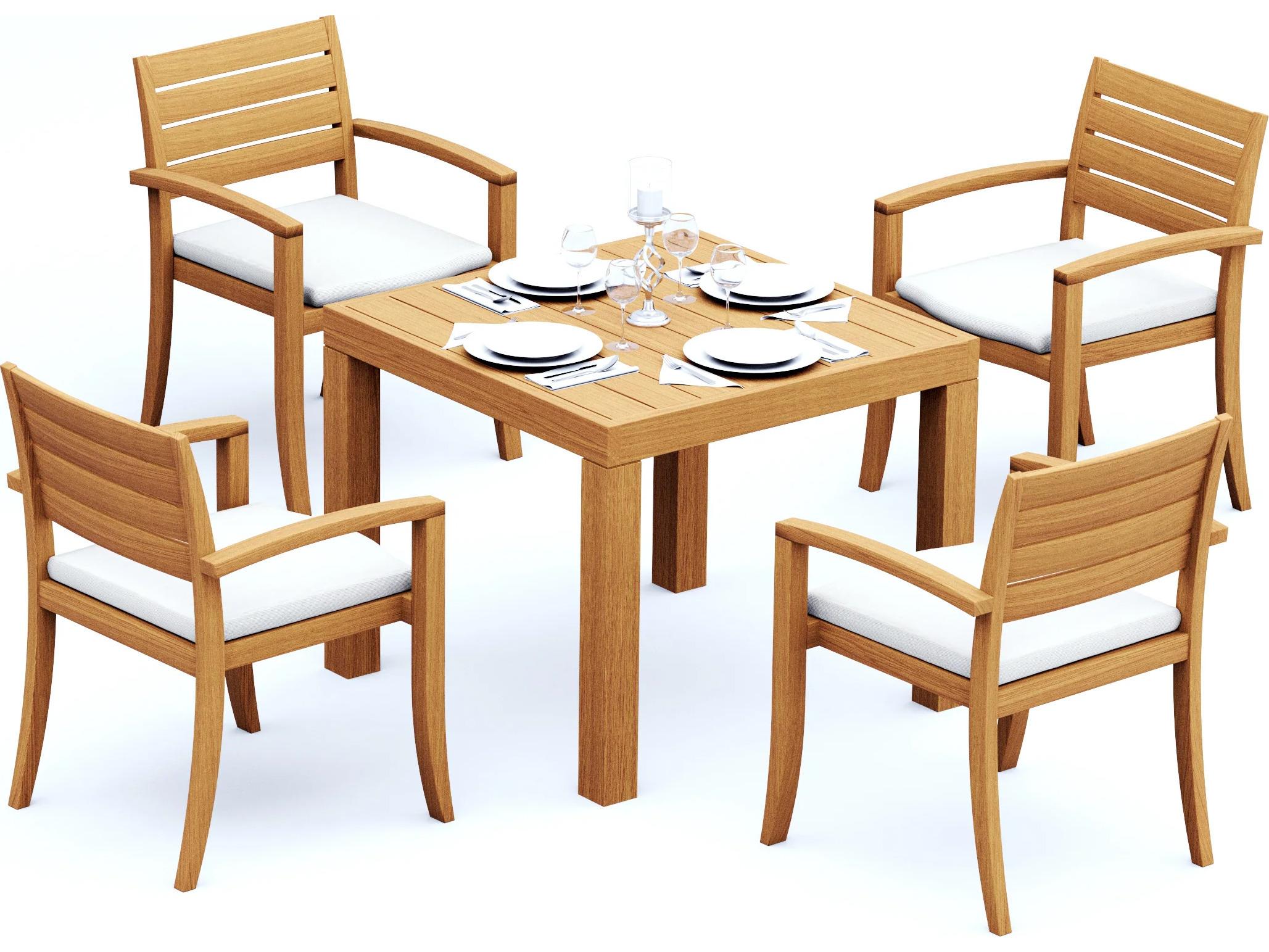 Teak Smith 5 Pieces 36" Square Dining Set