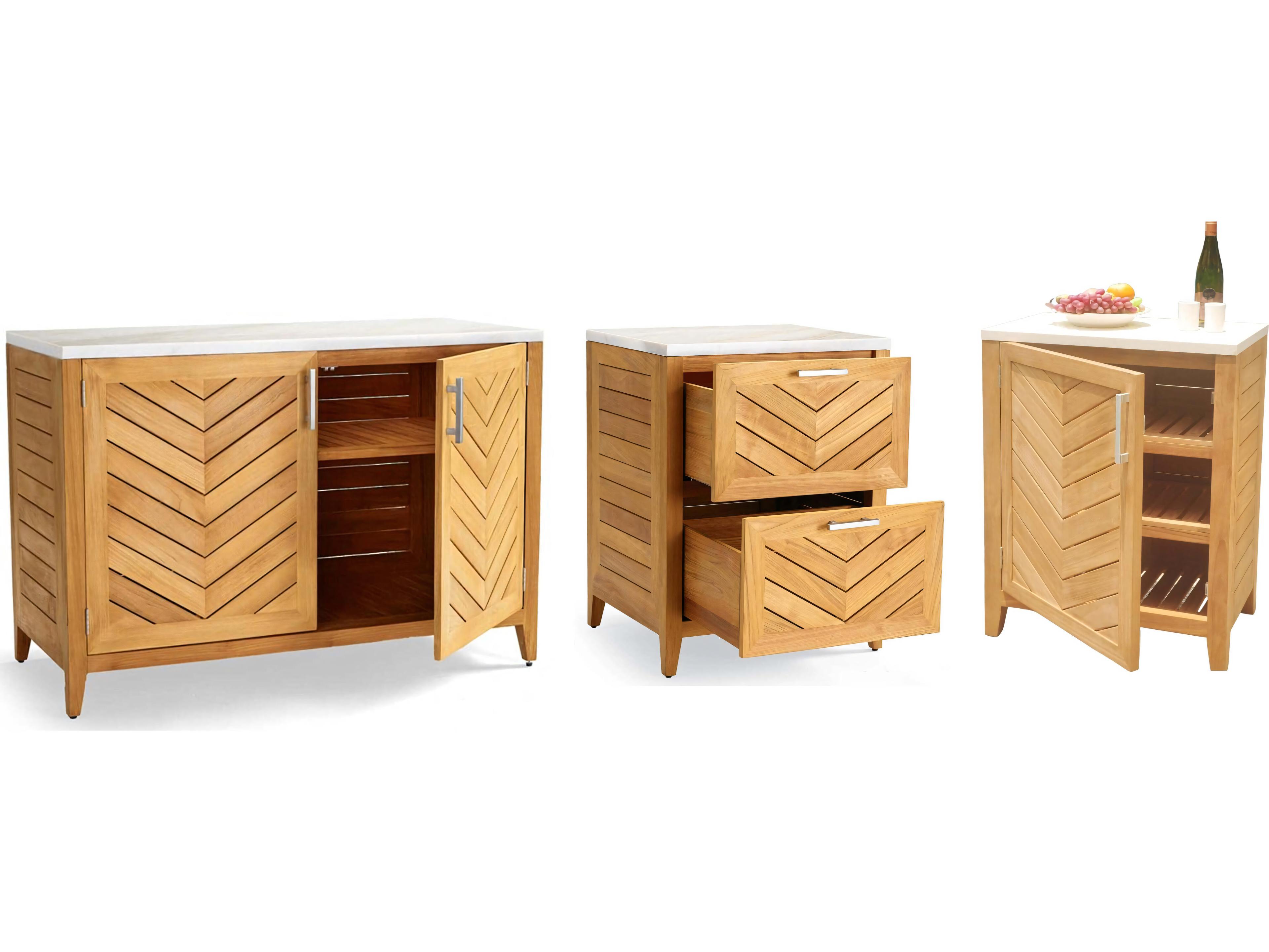 Teak Smith Ventura 3 Piece Teak Cabinet Set
