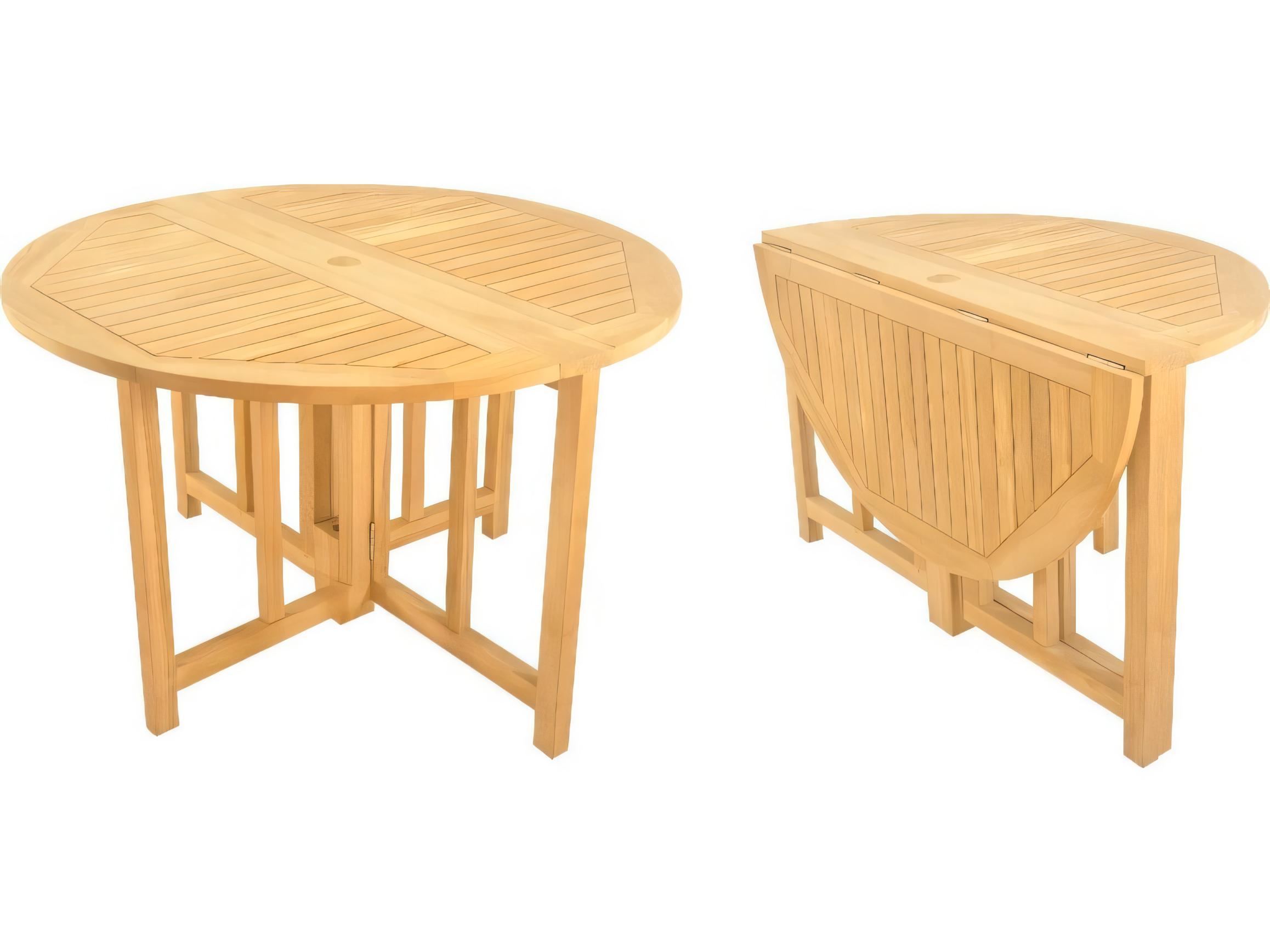 Teak Smith 48" Round Butterfly Dining Table