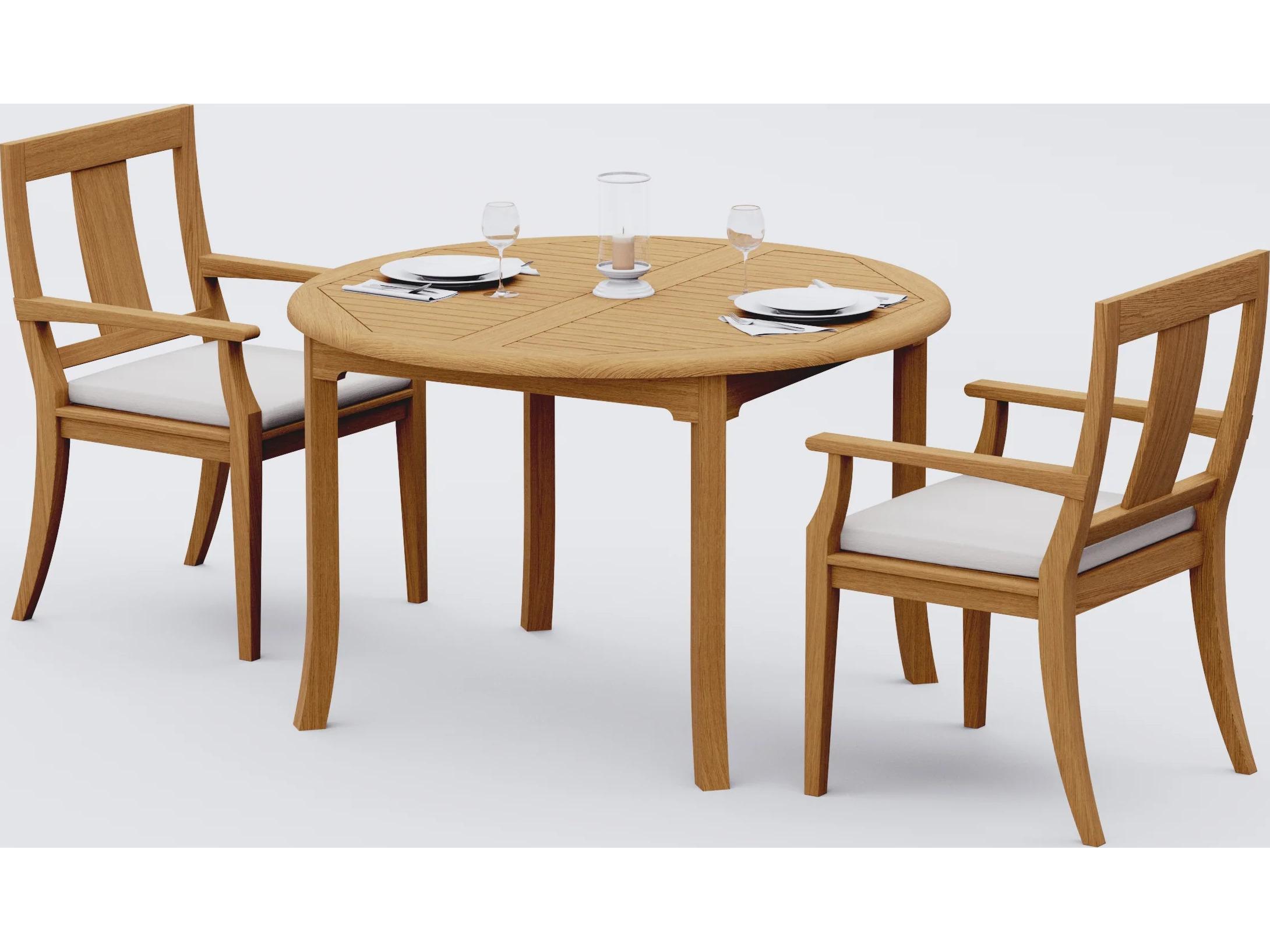 Teak Smith  3 Pieces 48" Round Dining Set