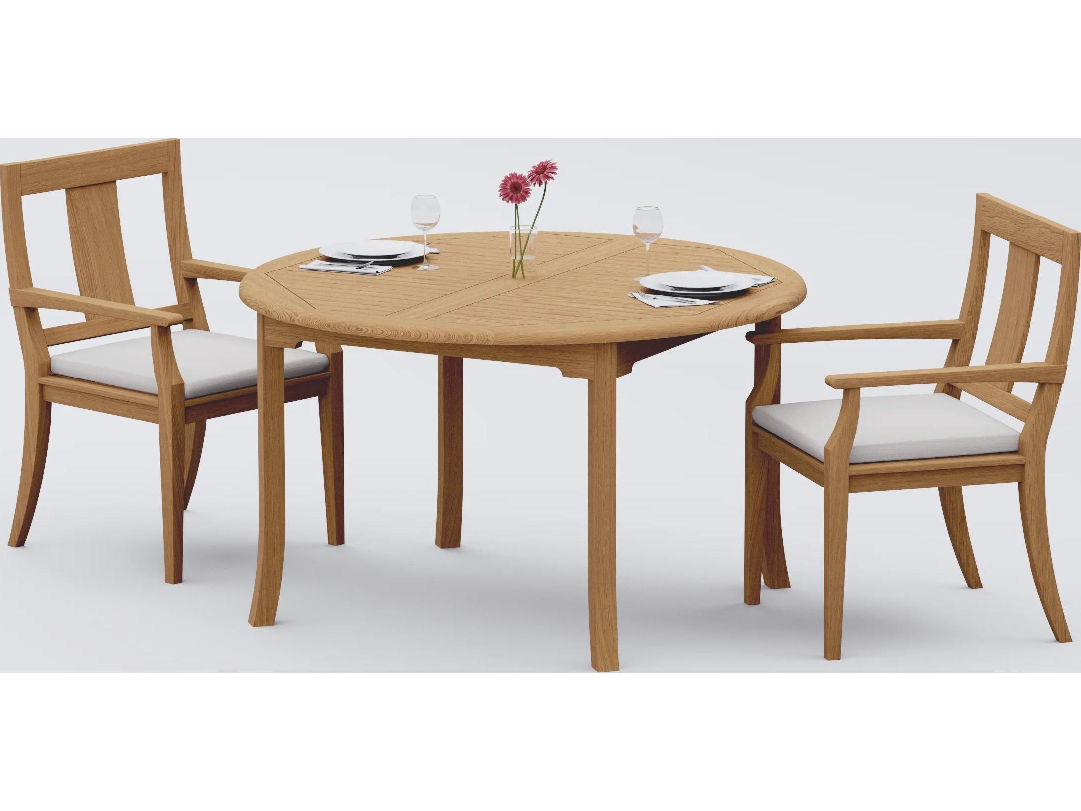 Teak Smith 3 Pieces 52" Round Dining Set