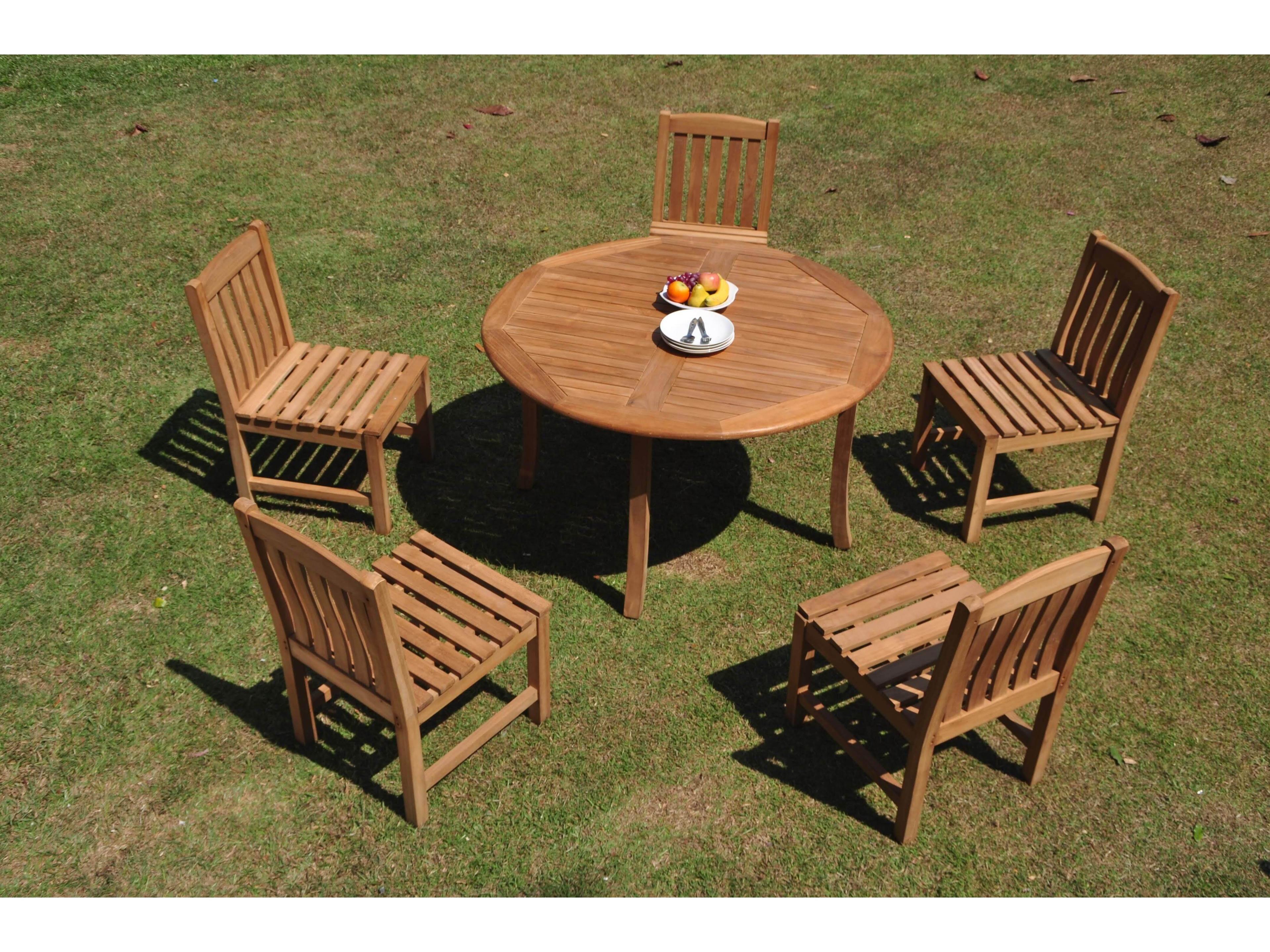 Teak Smith 6 Pieces 52" Round Dining Set