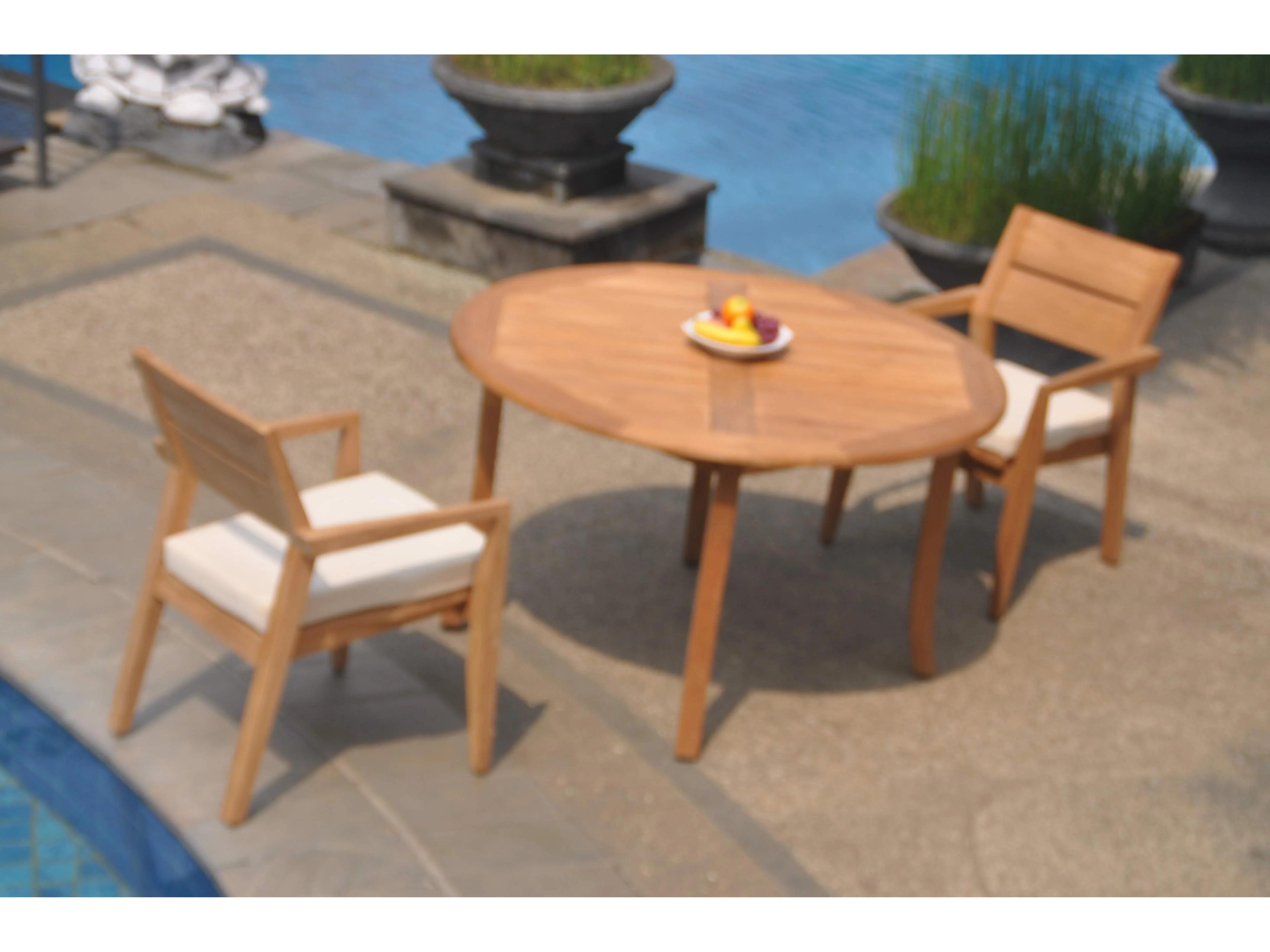 Teak Smith 3 Pieces 52" Round Dining Set