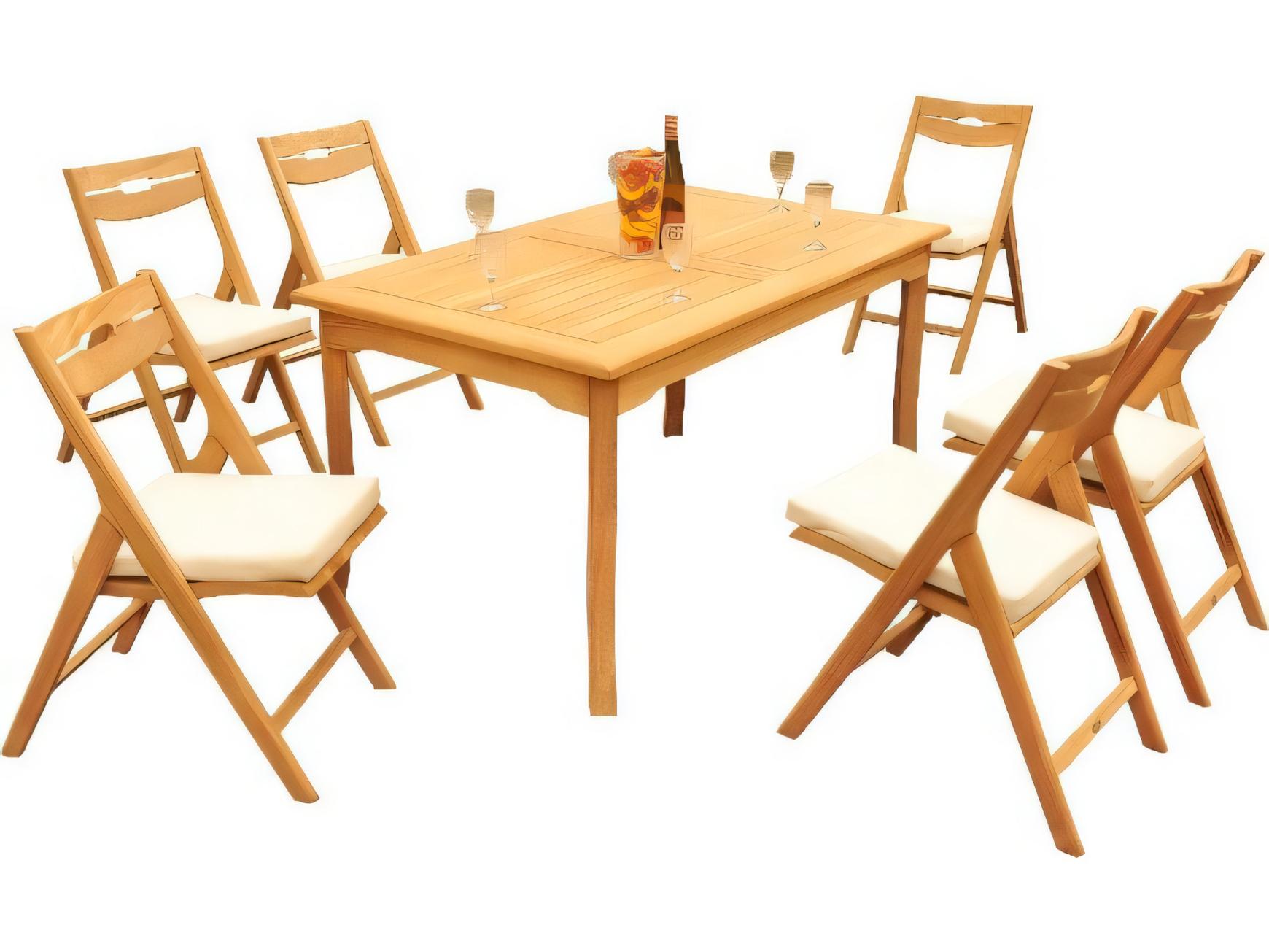 Teak Smith 60" Rectangular Dining Table with Umbrella Hole