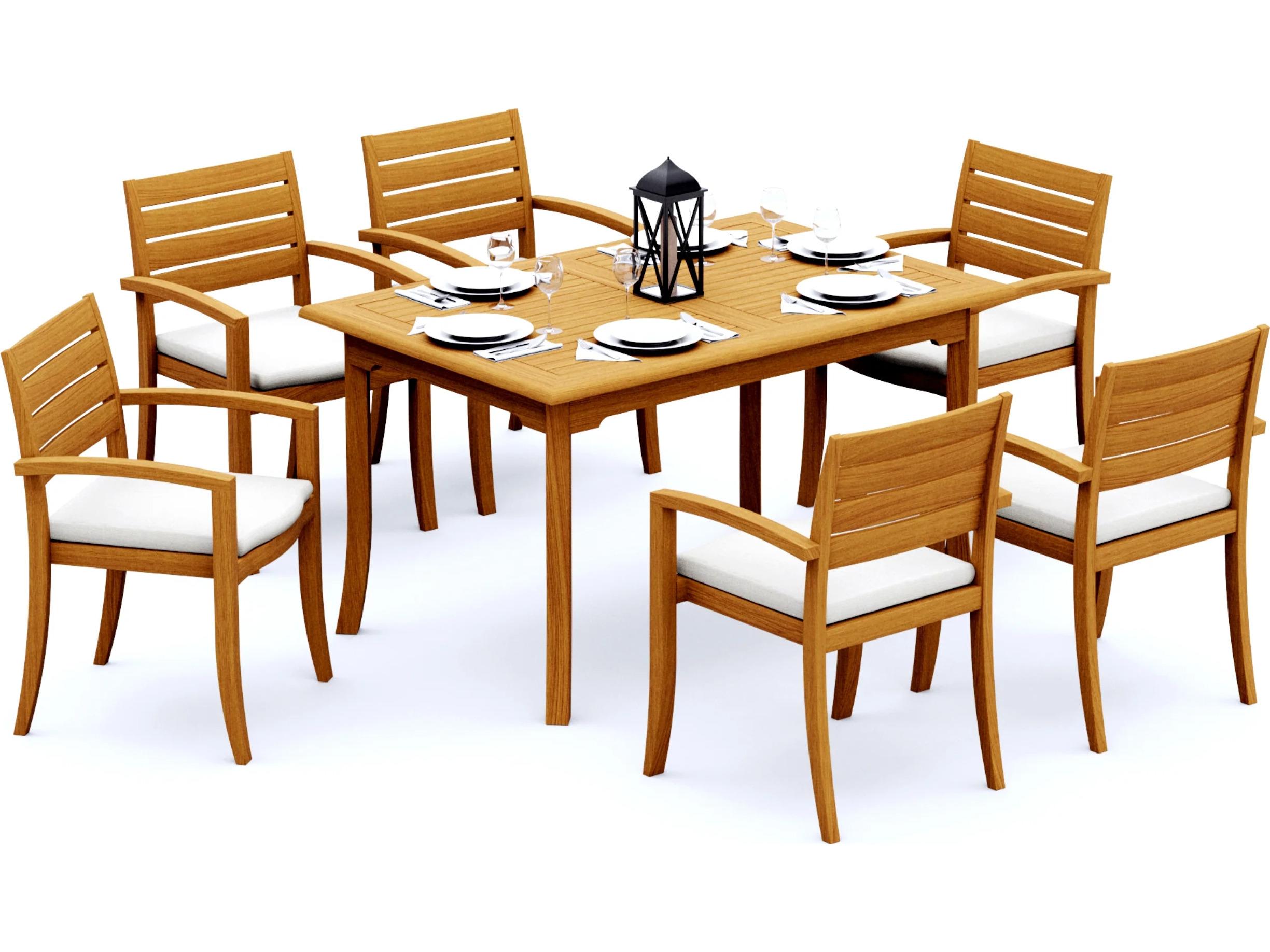 Teak Smith 7 Pieces 60" Rectangular Dining Set