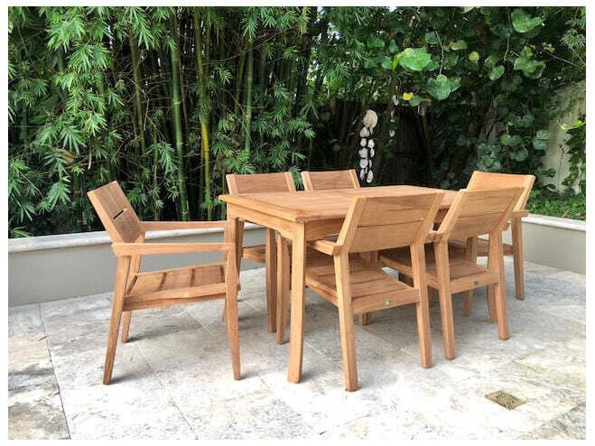Teak Smith 7 Pieces 60" Rectangular Dining Set