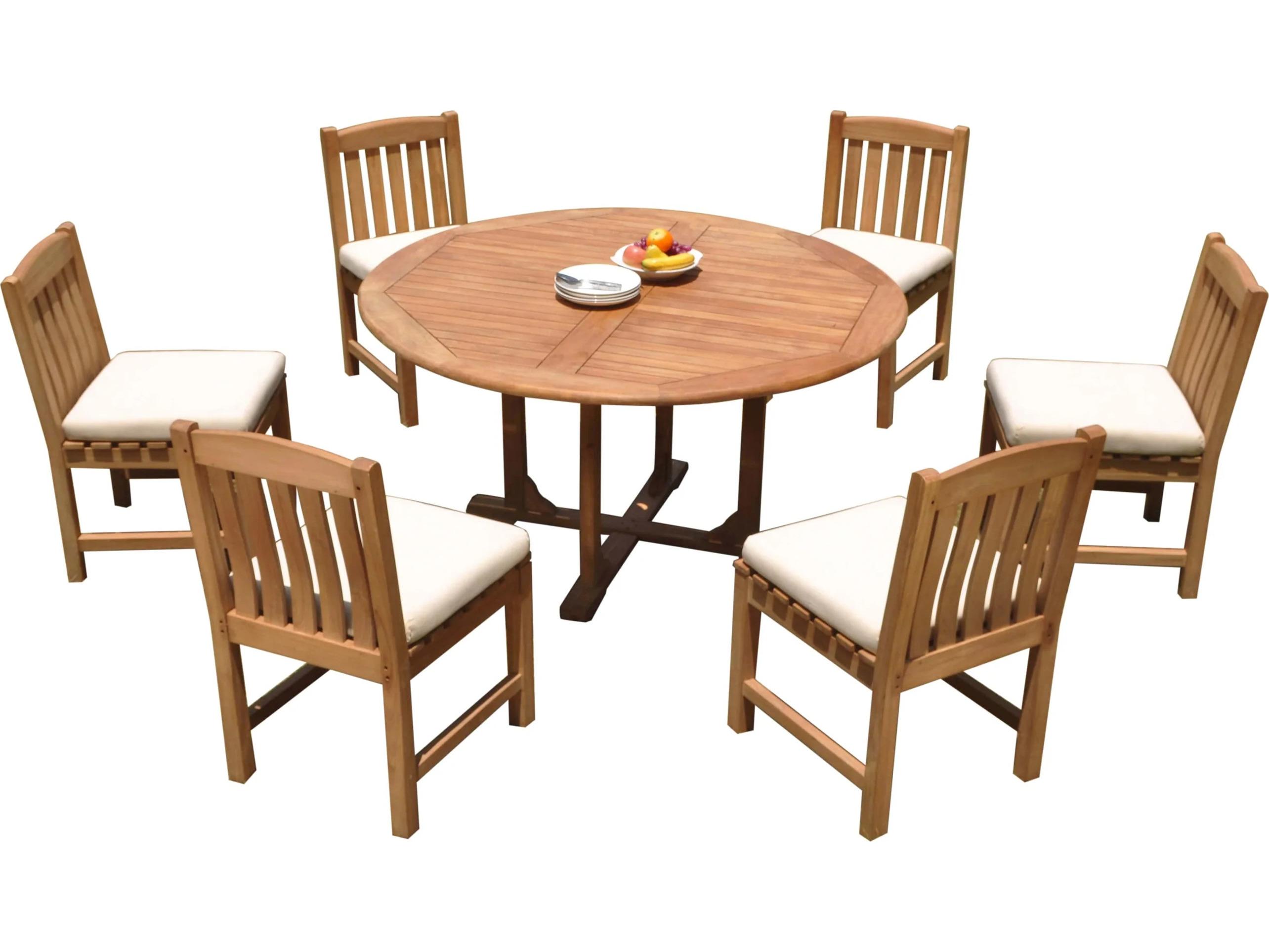 Teak Smith 7 Pieces 60" Round Dining Set