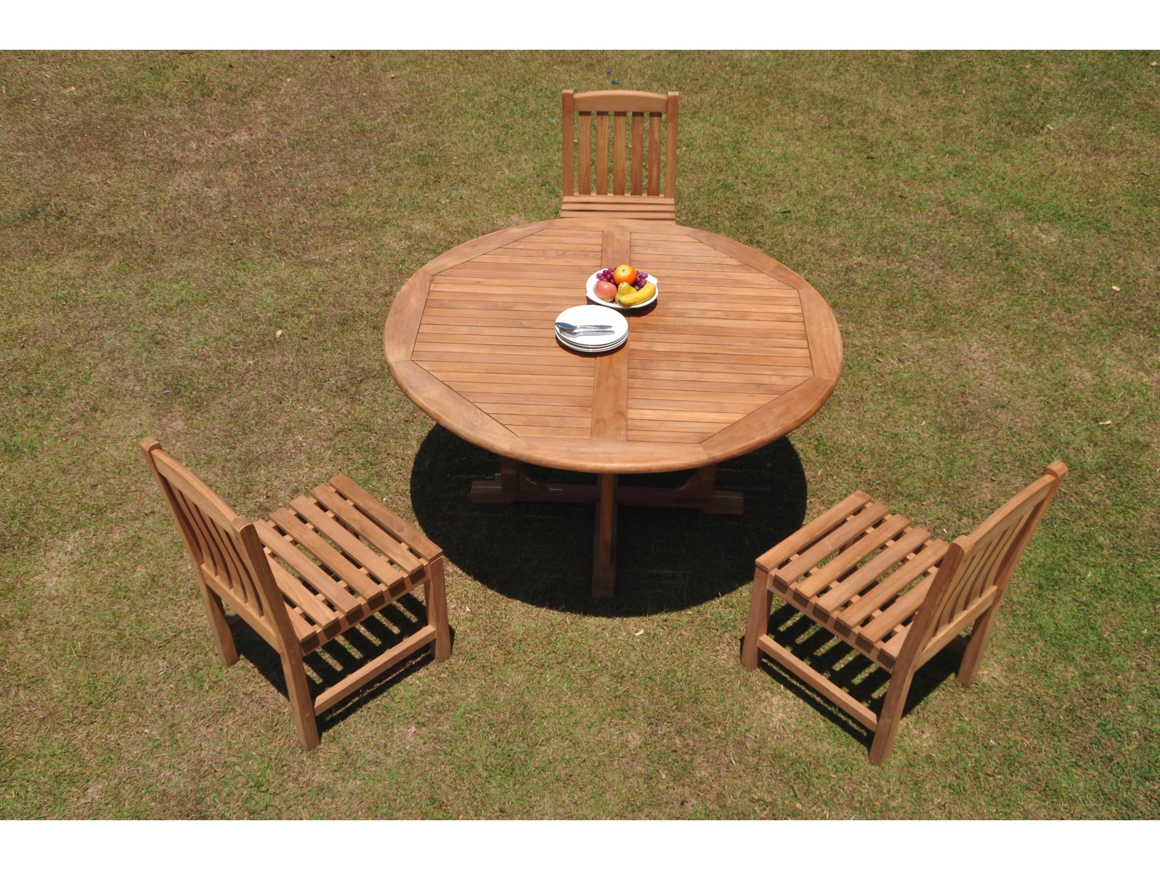Teak Smith 4 Pieces 60" Round Dining Set