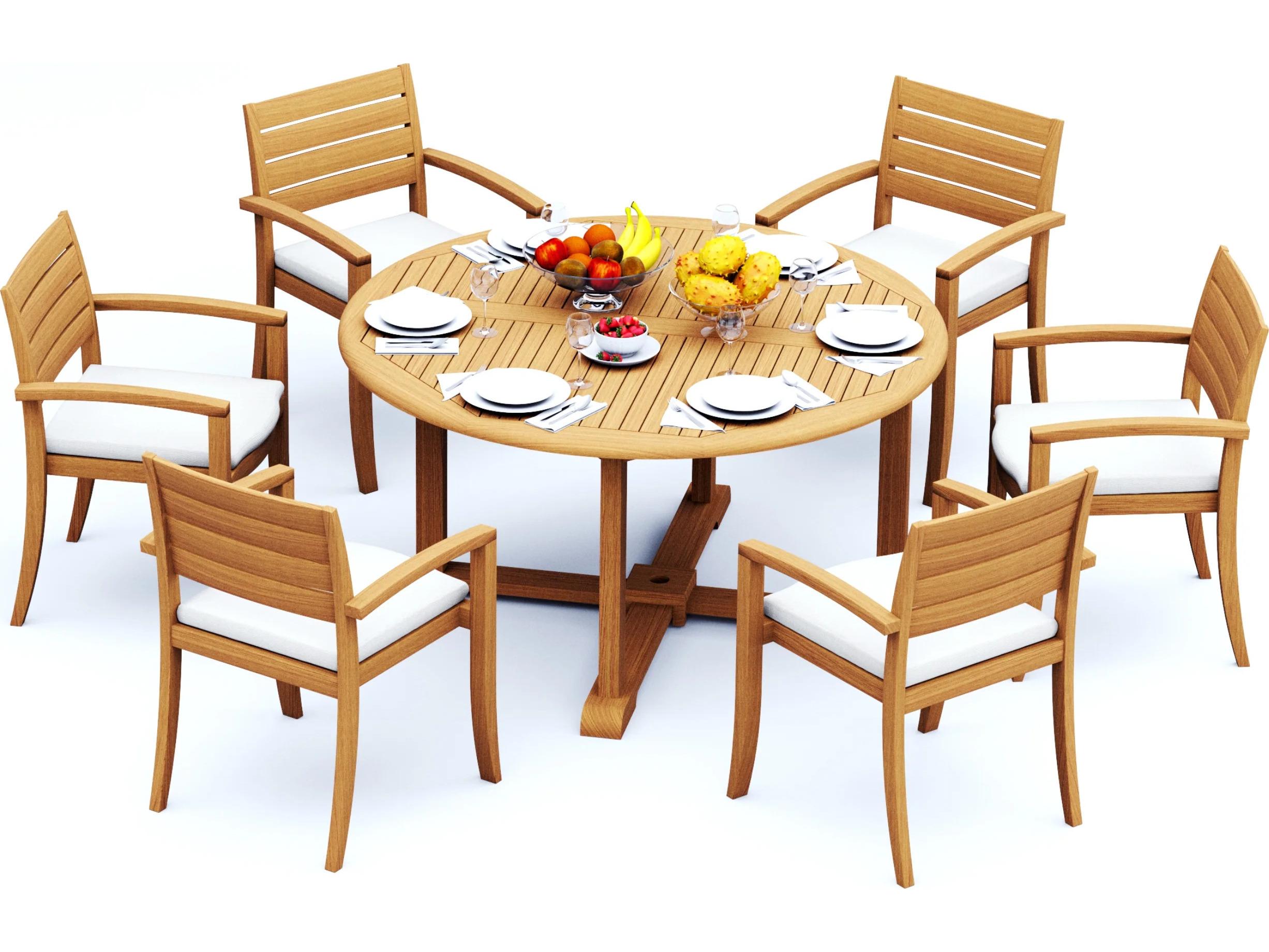 Teak Smith 7 Pieces 60" Round Dining  Set