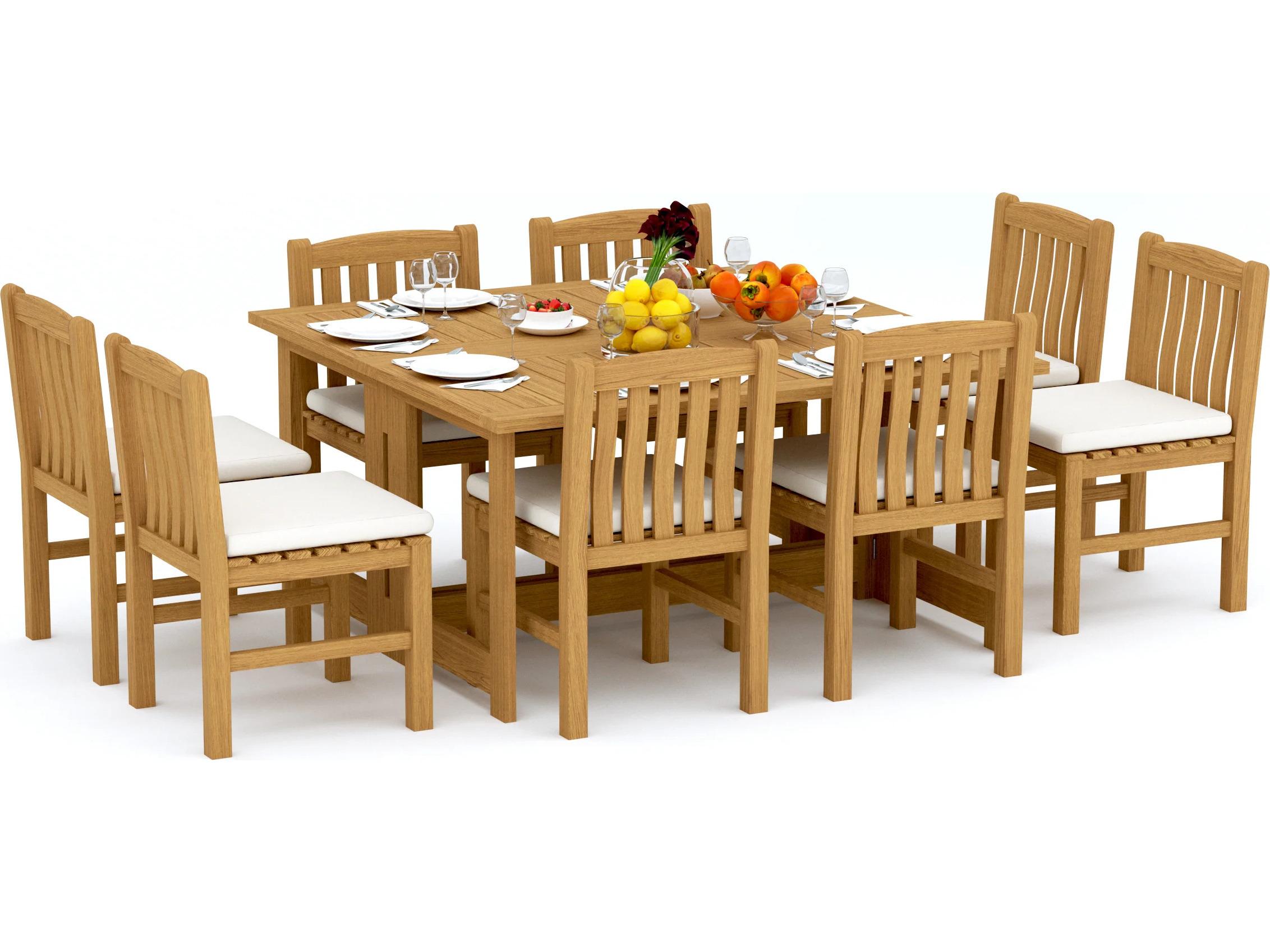 Teak Smith 9 Pieces 60" Square Butterfly Dining Set