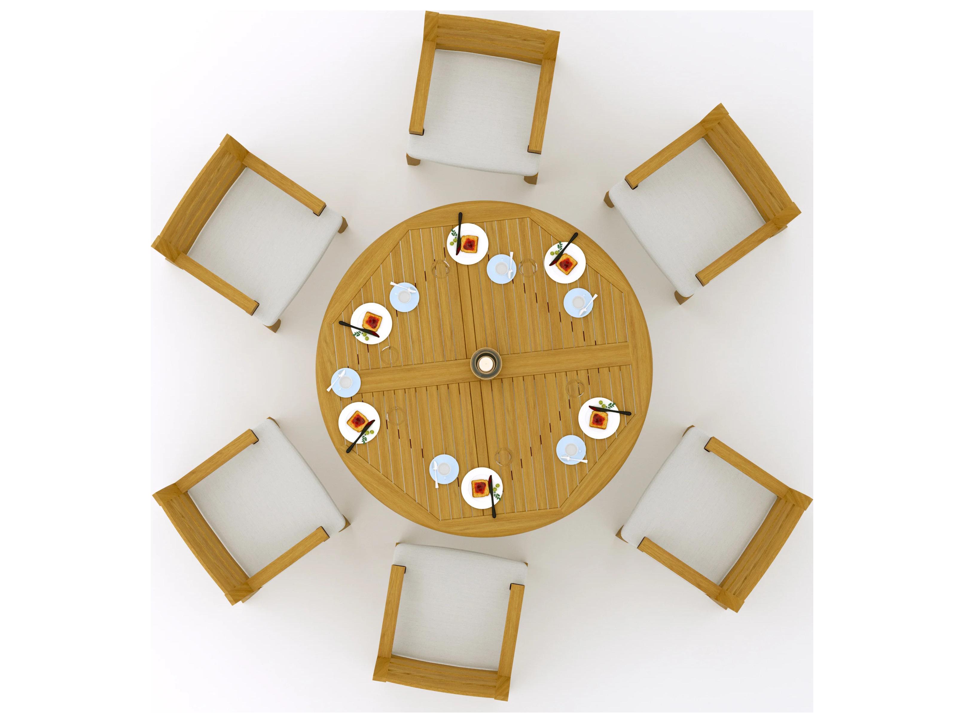 Teak Smith 7 Pieces 61" Round Dining Set
