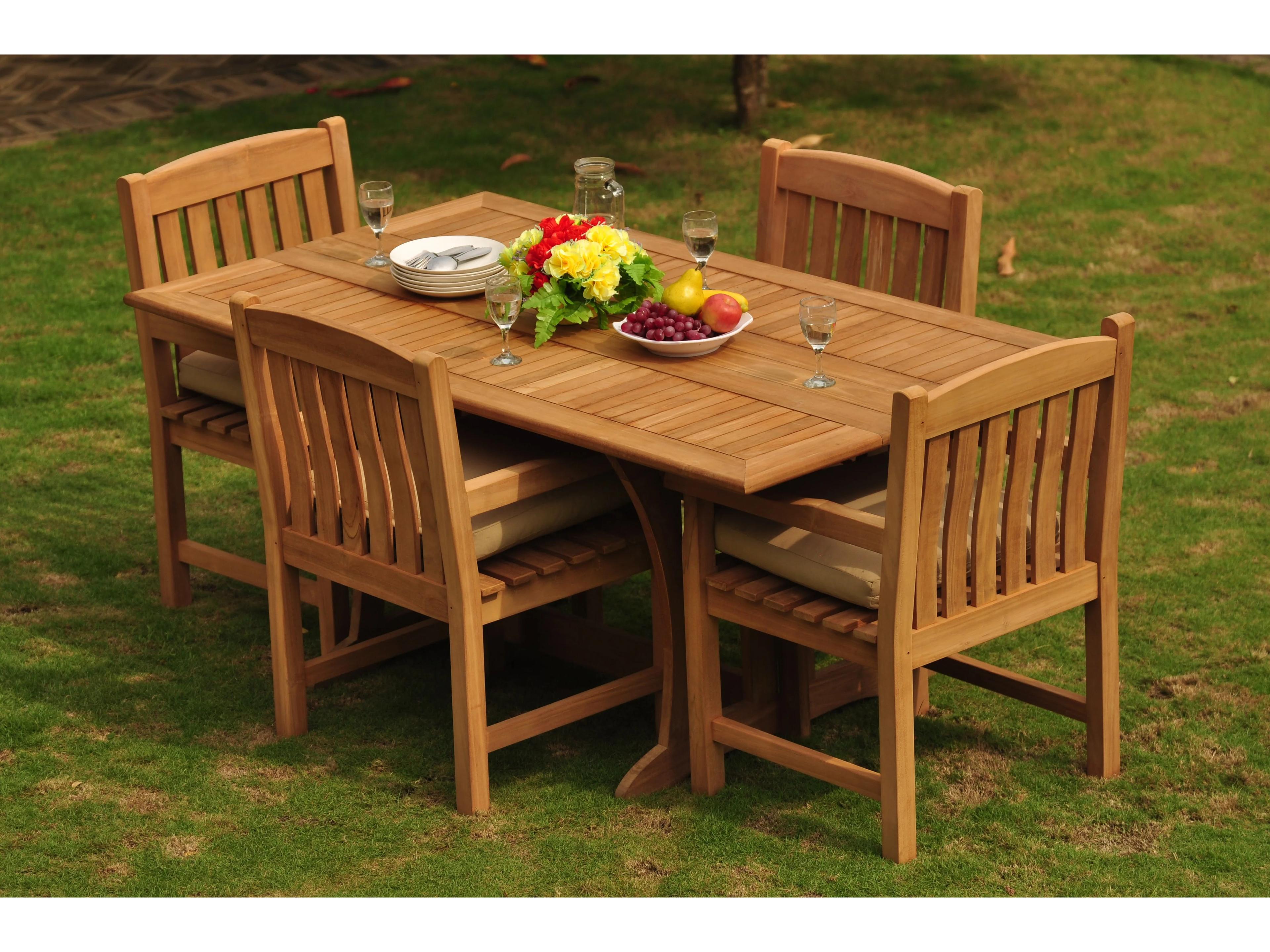 Teak Smith 5 Pieces Warwick 69" Rectangular Dining Set