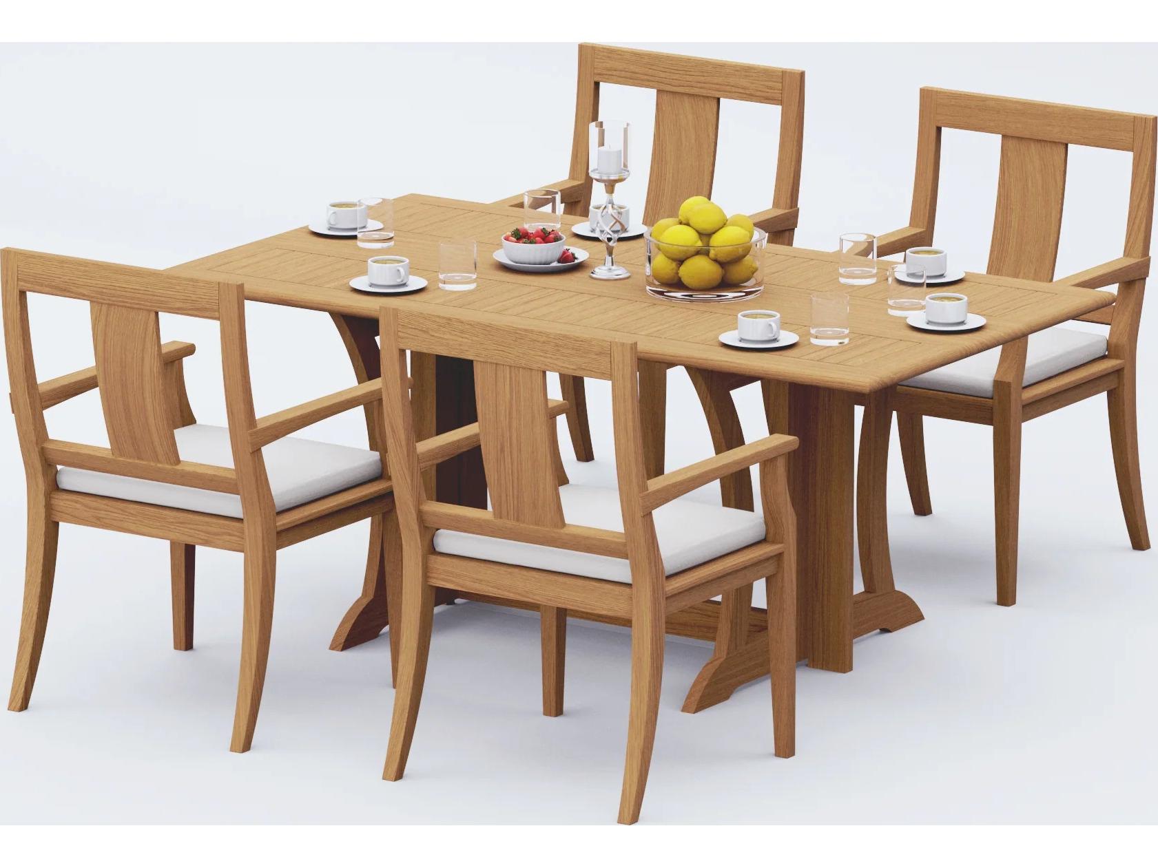 Teak Smith 5 Pieces Warwick 69" Rectangular Dining Set