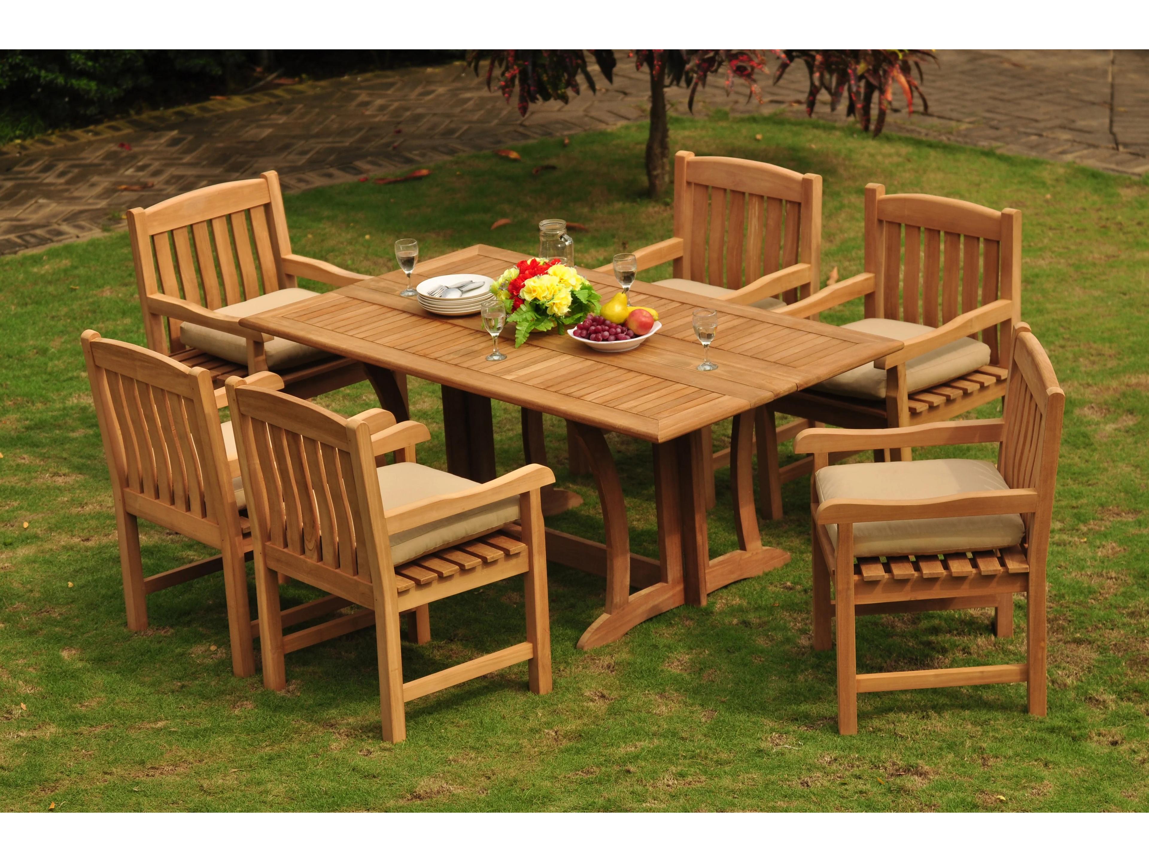 Teak Smith 7 Pieces Warwick 69" Rectangular Dining Set