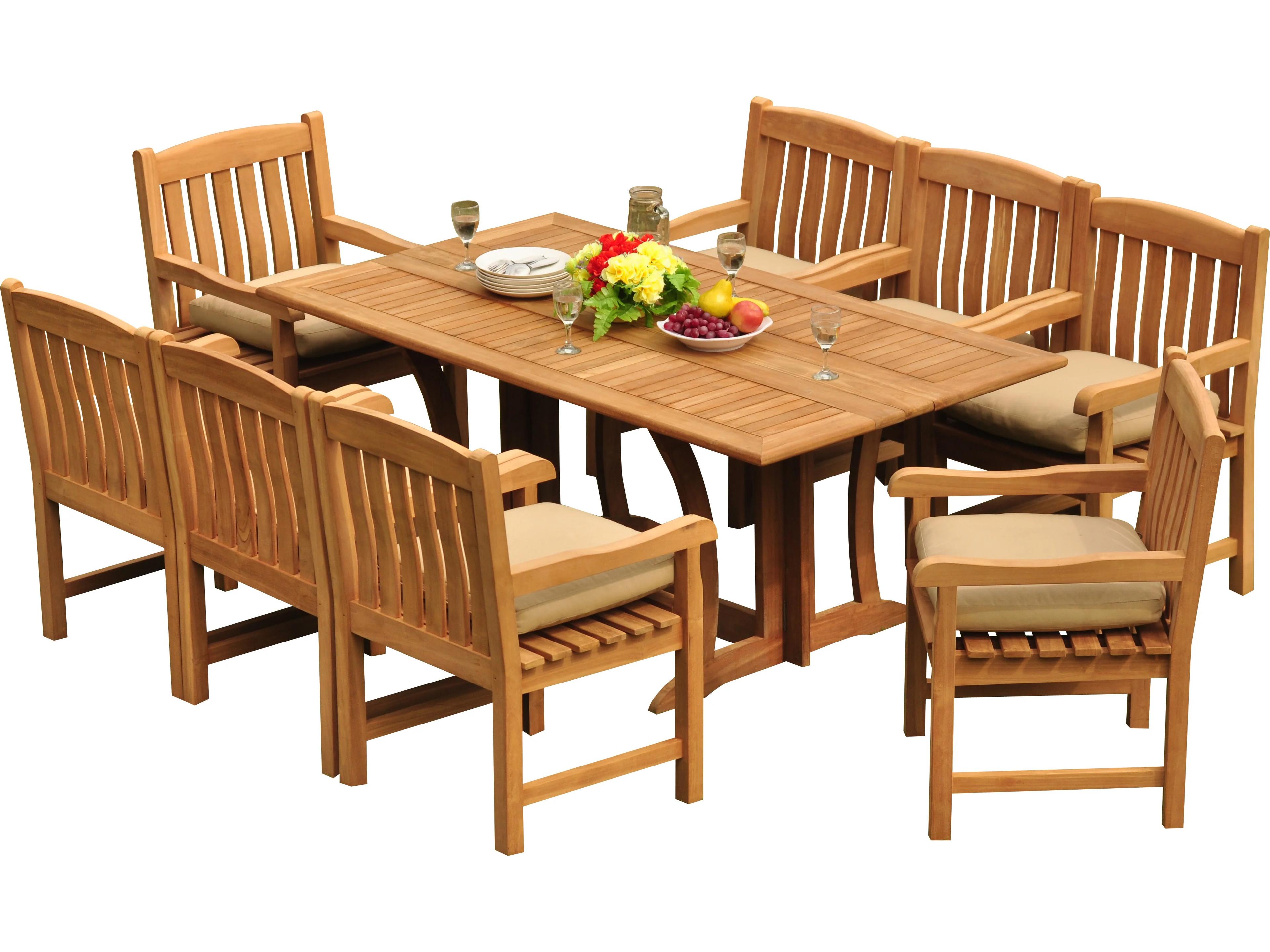 Teak Smith 9 Pieces Warwick 69" Rectangular Dining Set