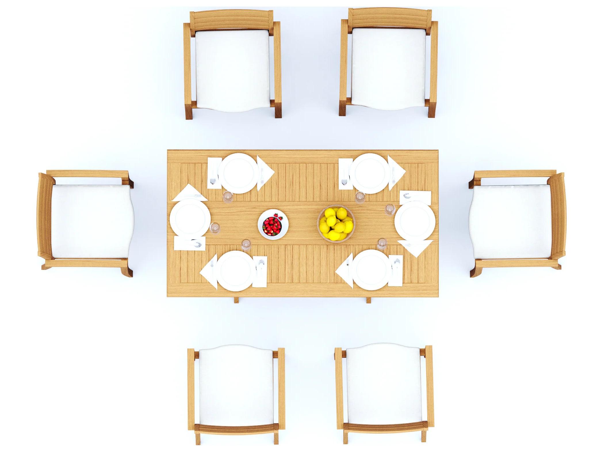 Teak Smith 7 Pieces Warwick 69" Rectangular Dining Set
