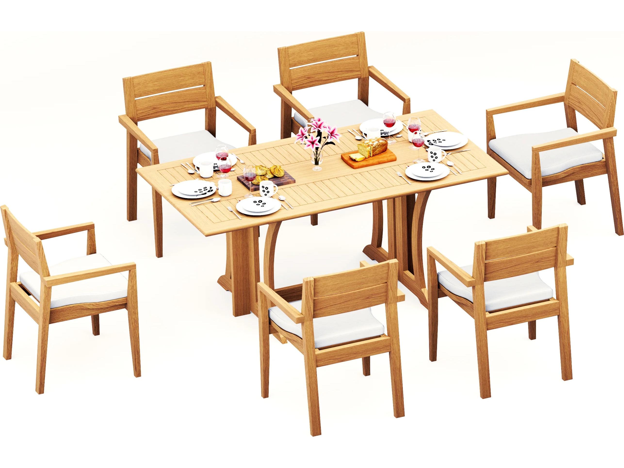 Teak Smith 7 Pieces Warwick 69" Rectangular Dining Set