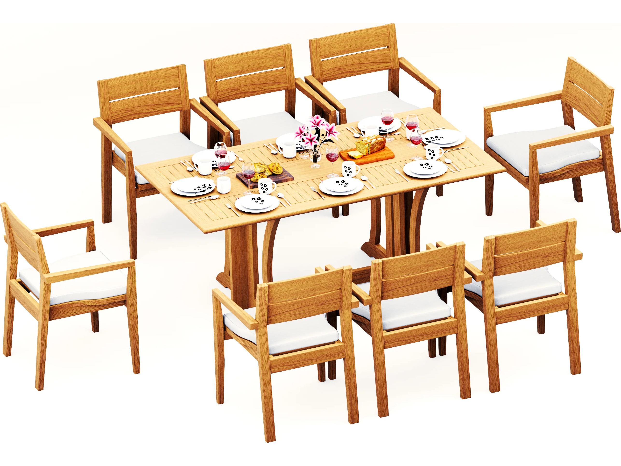 Teak Smith 9 Pieces Warwick 69" Rectangular Dining Set