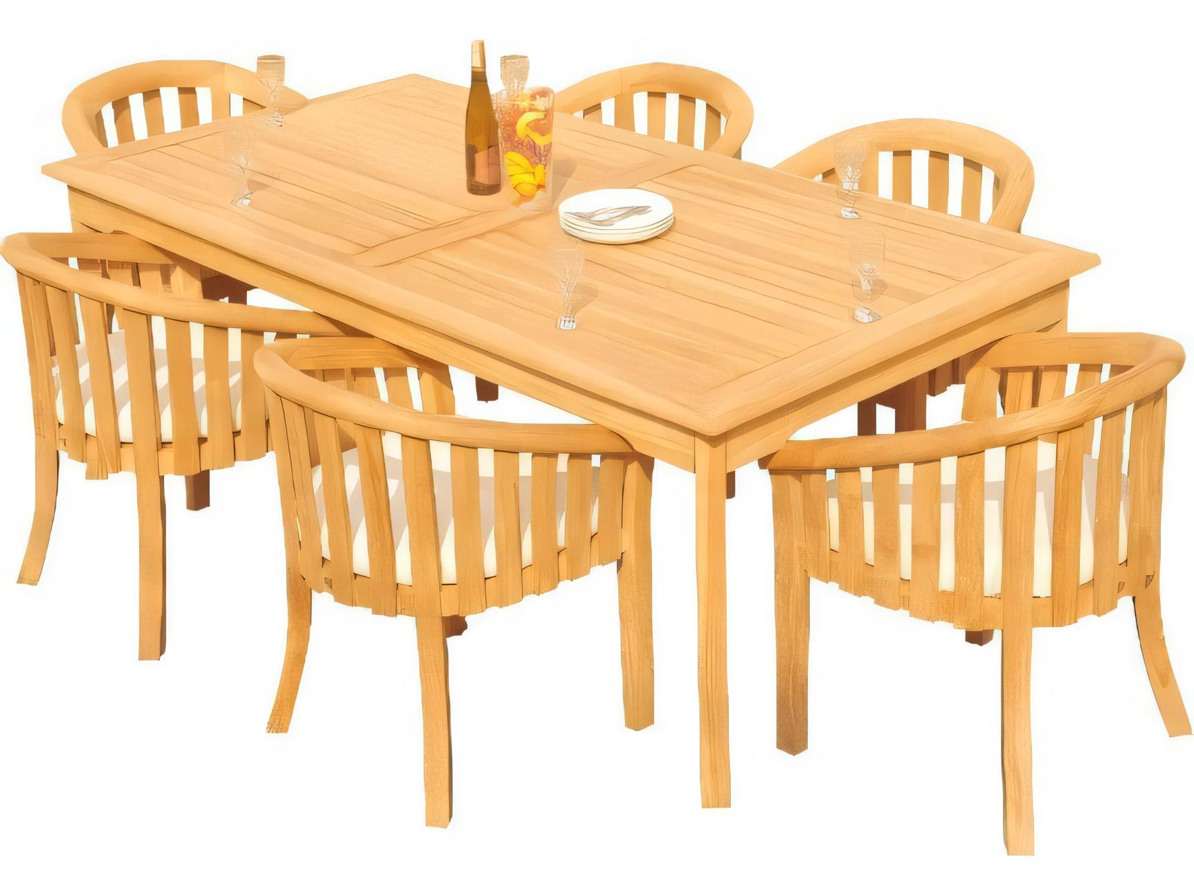 Teak Smith 71" Rectangular Dining Table with Umbrella Hole