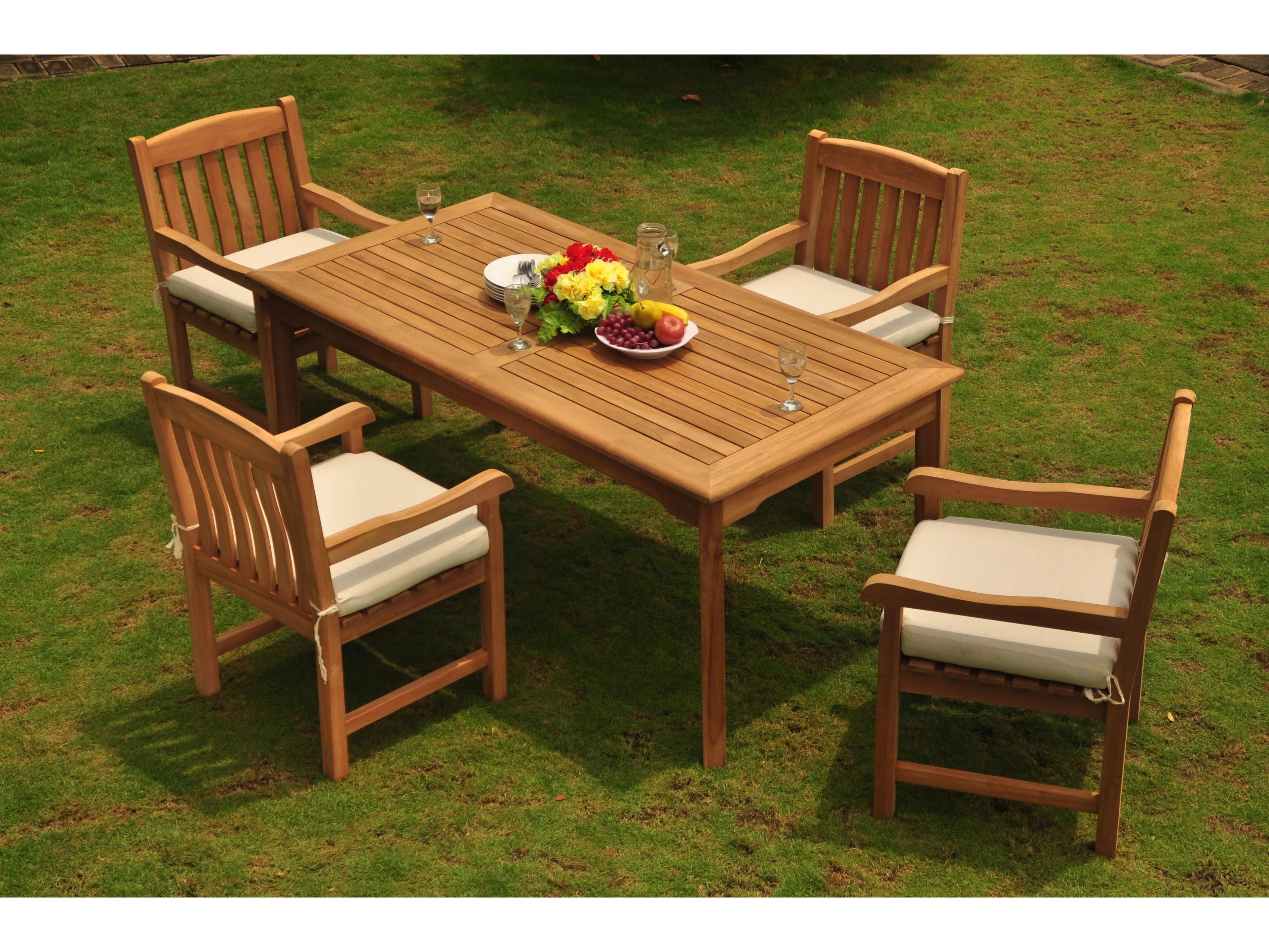 Teak Smith 5 Pieces 71" Rectangular Dining Set