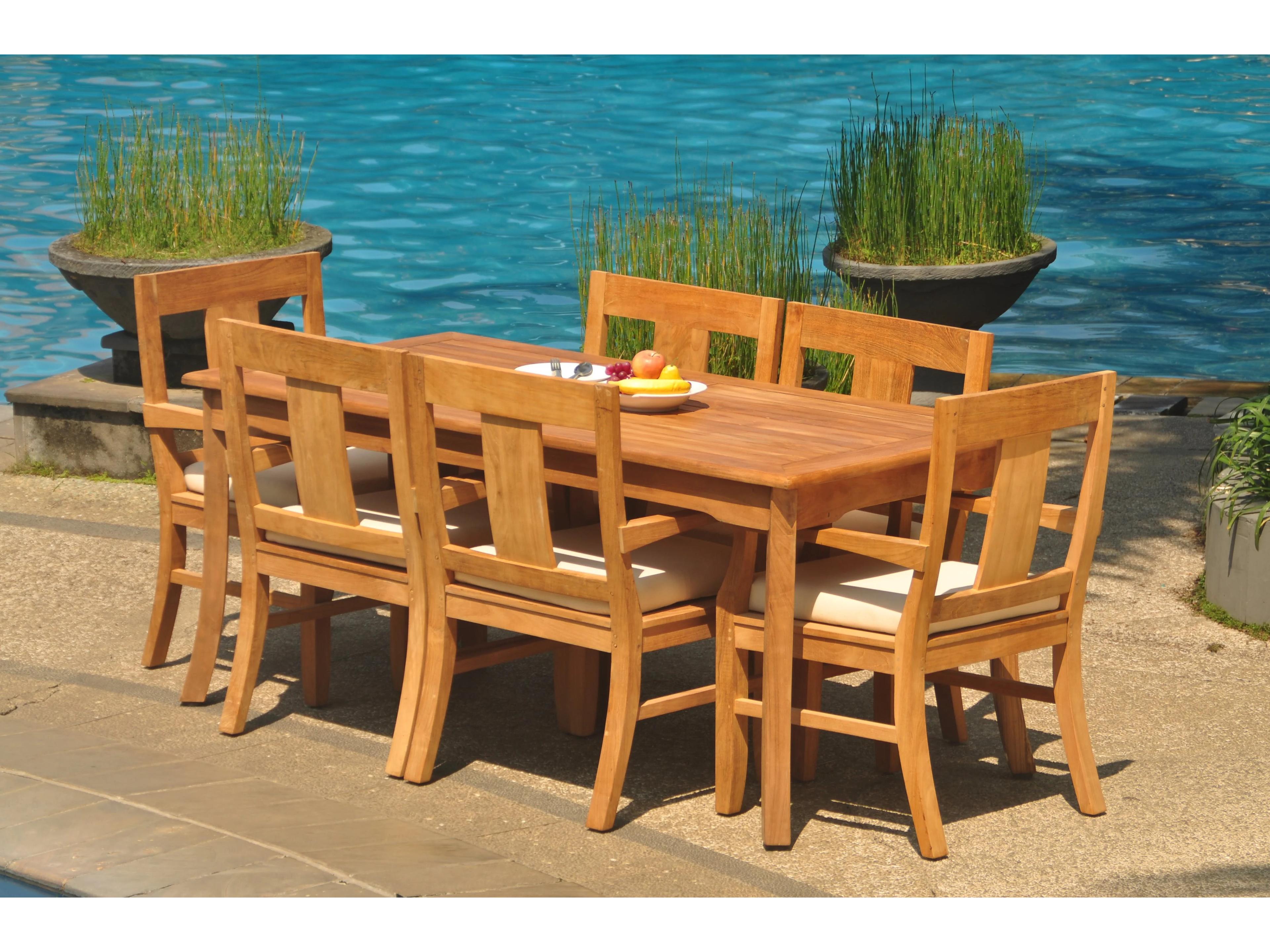 Teak Smith 7 Pieces 71" Rectangular Dining Set