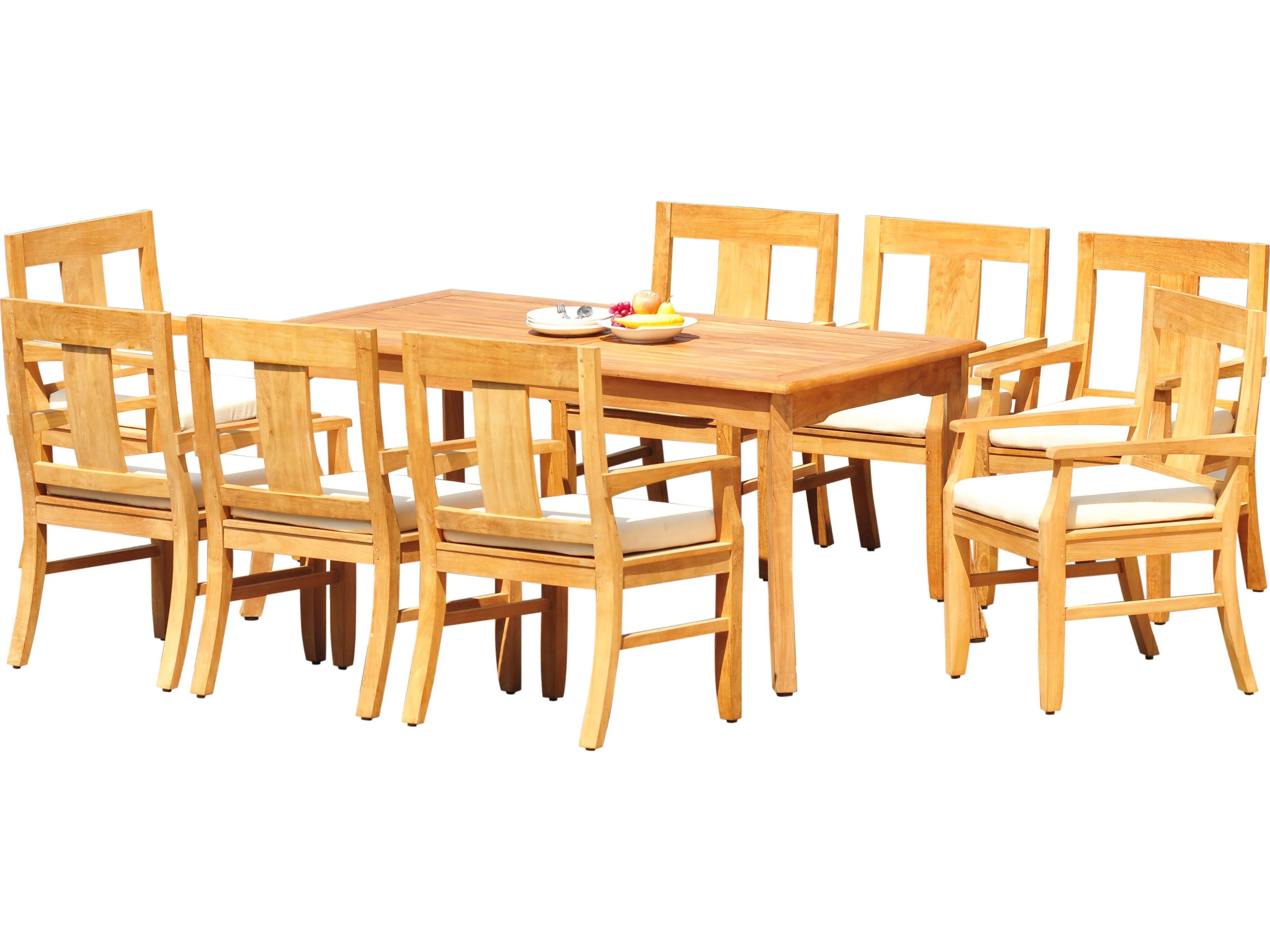 Teak Smith 9 Pieces 71" Rectangular Dining Set