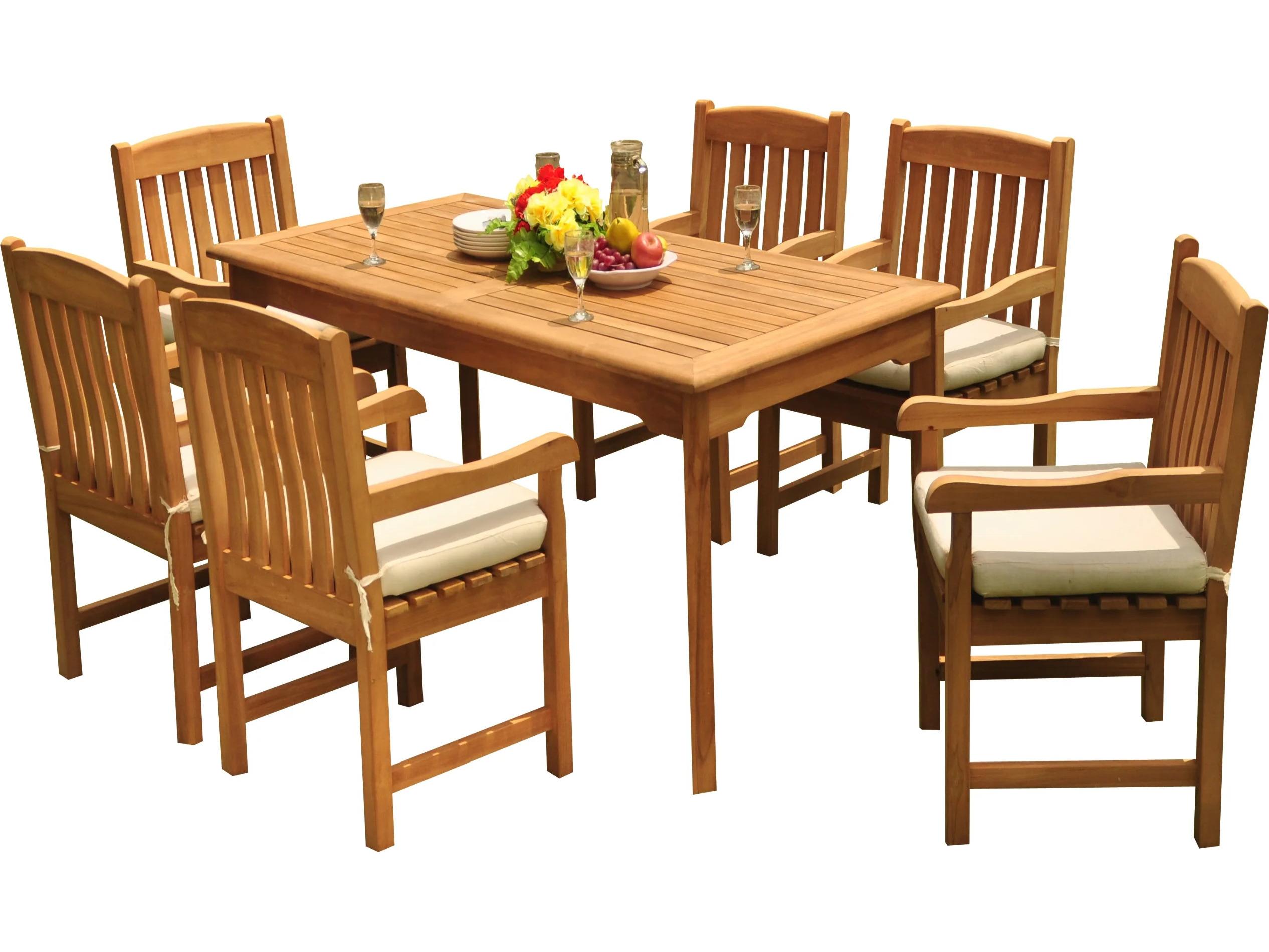 Teak Smith 7 Pieces 71" Rectangular Dining Set