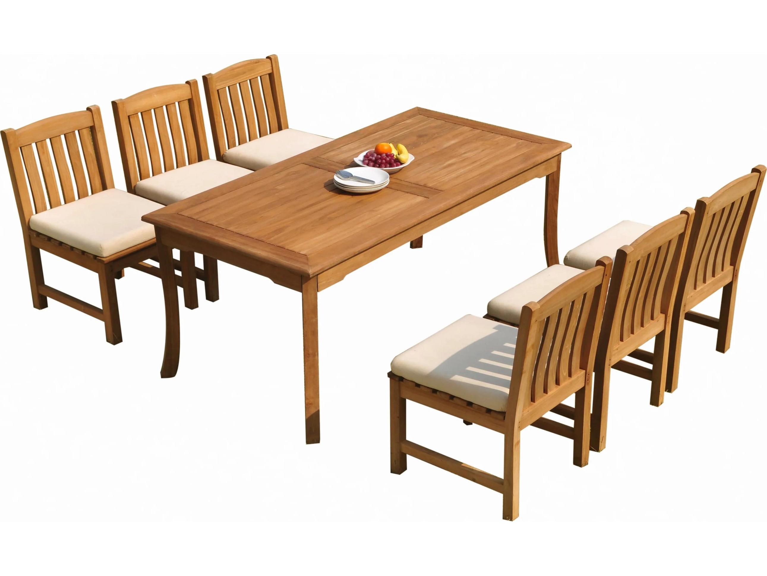 Teak Smith 7 Pieces 71" Rectangular Dining Set