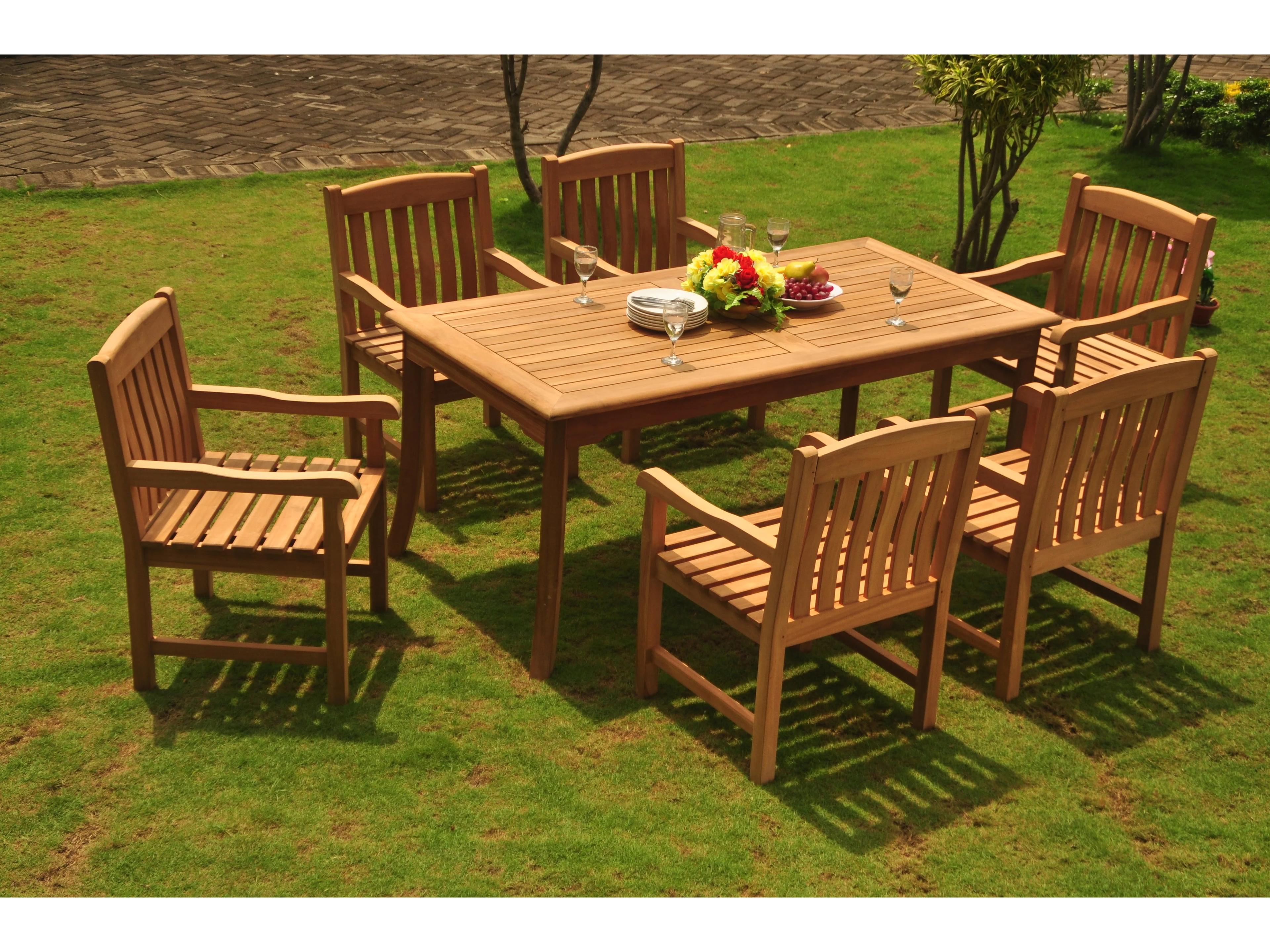 Teak Smith 7 Pieces 71" Rectangular Dining Set