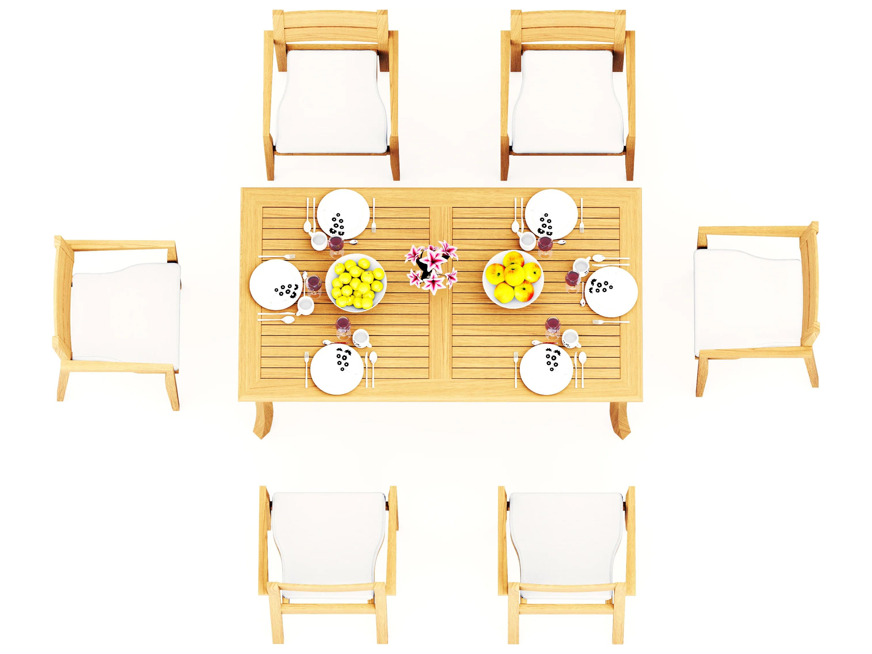 Teak Smith 7 Pieces 71" Rectangular Dining Set