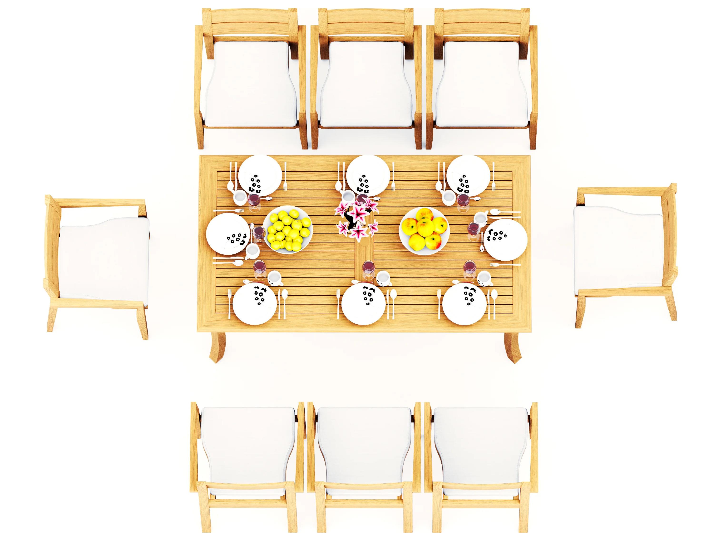 Teak Smith 9 Pieces 71" Rectangular Dining Set