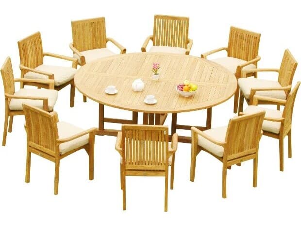 Teak Smith 11 Piece 72" Round Dining Set