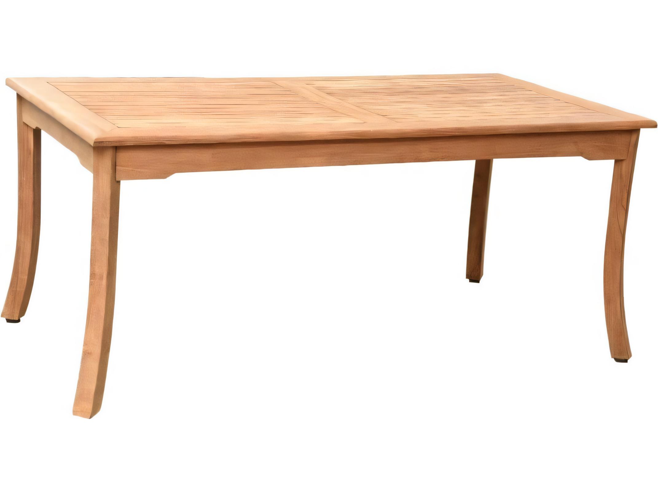 Teak Smith 83" Rectangular Dining Table with Umbrella Hole
