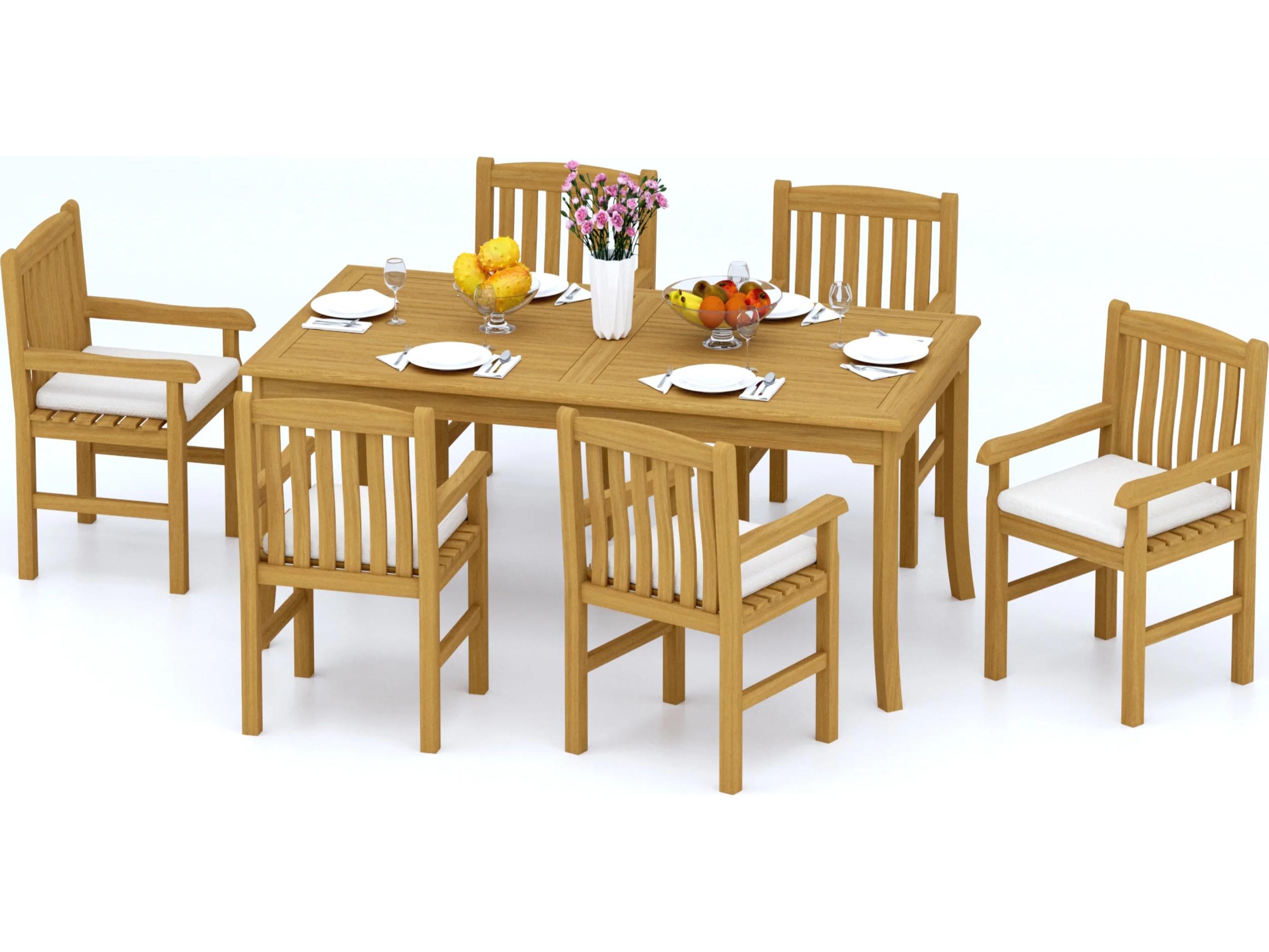 Teak Smith 7 Piece 83" Rectangular Dining Set