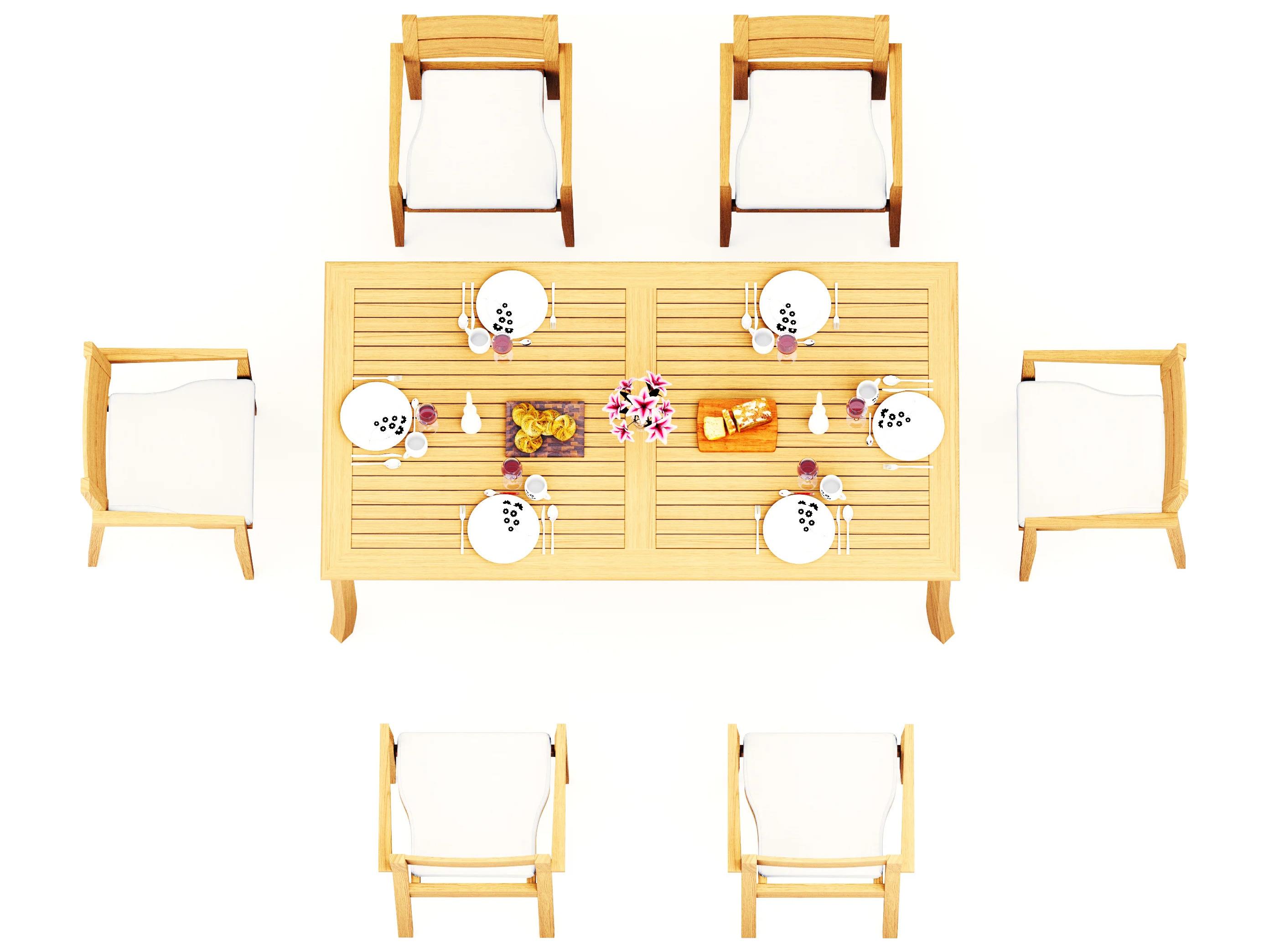 Teak Smith 7 Pieces 83" Rectangular Dining Set