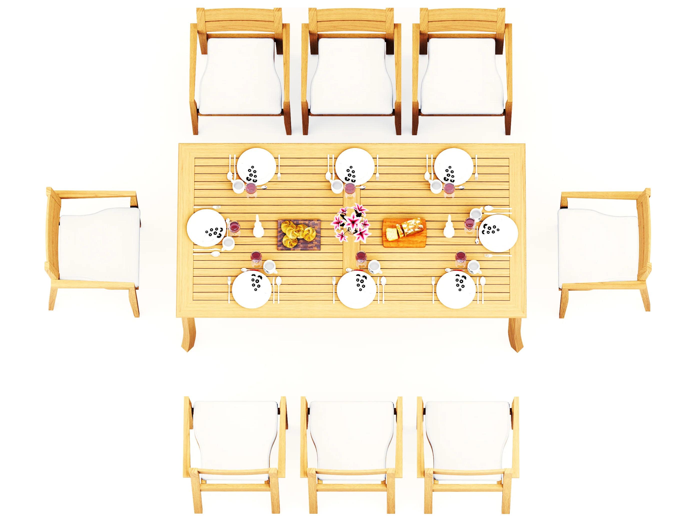 Teak Smith 9 Pieces 83" Rectangular Dining Set