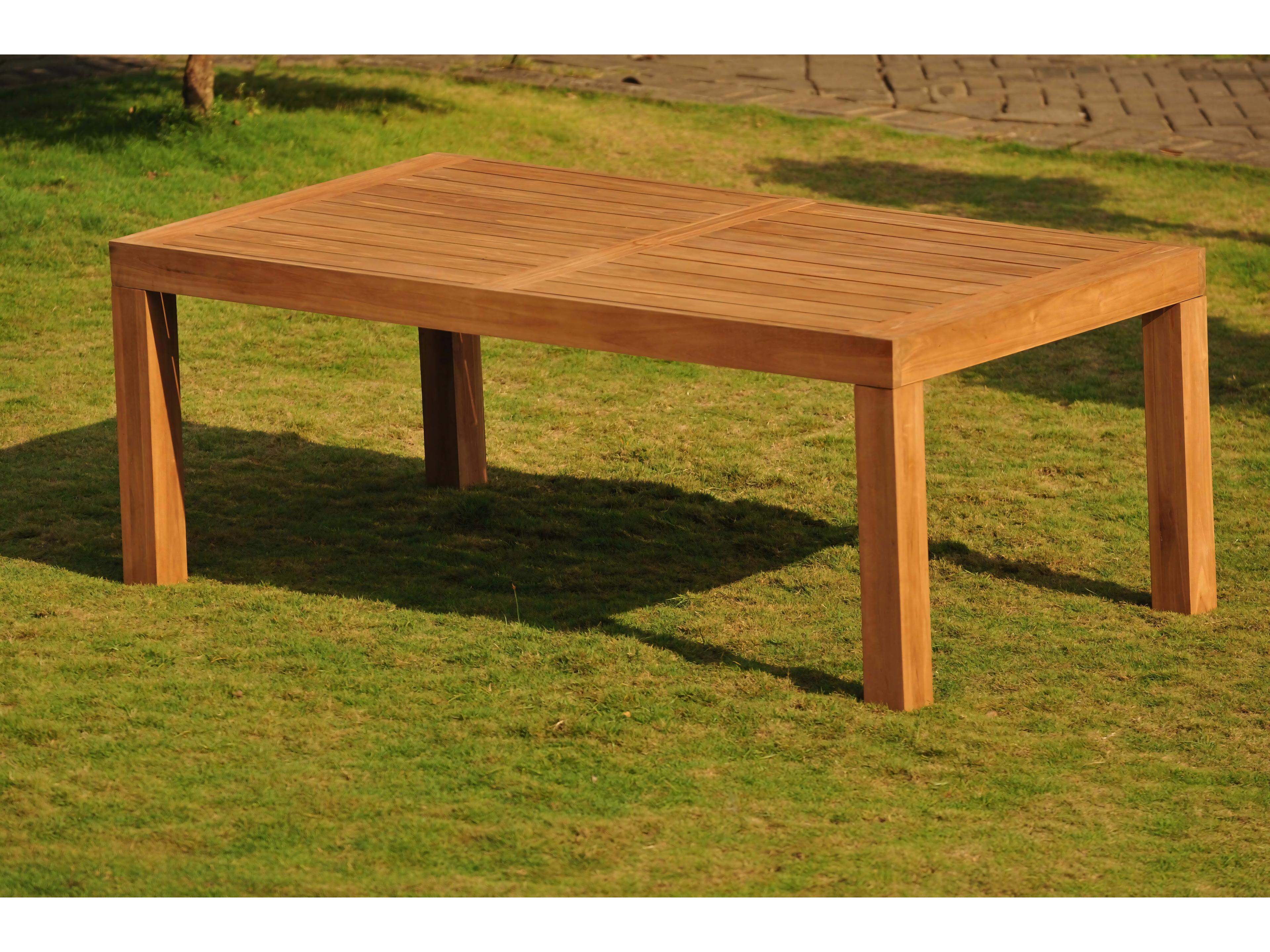 Teak Smith 86" Canberra Dining Table with Umbrella Hole