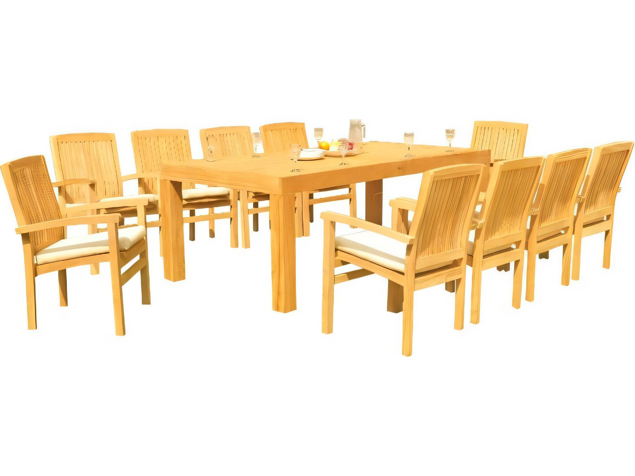 Teak Smith 86" Canberra Dining Table with Umbrella Hole