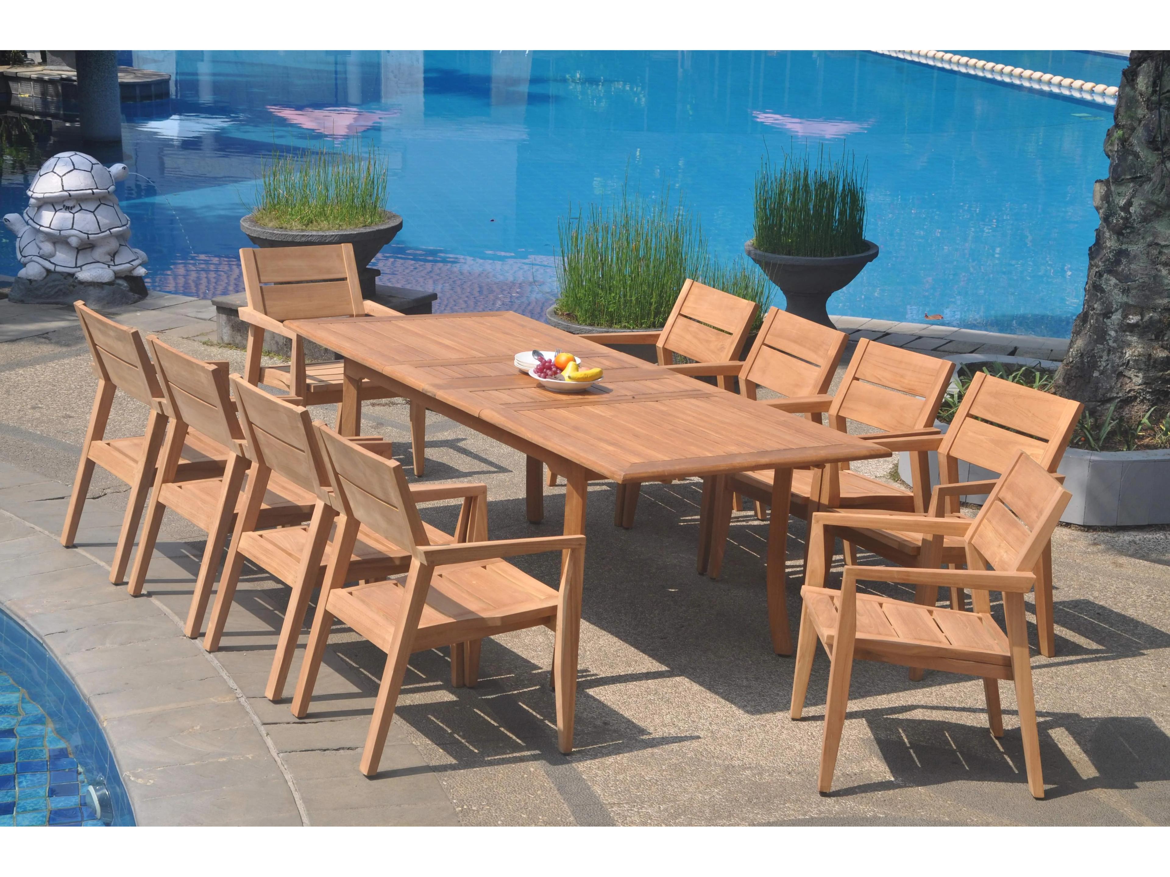 Teak Smith 11 Pieces 94" Large Double Rectangular Dining Set