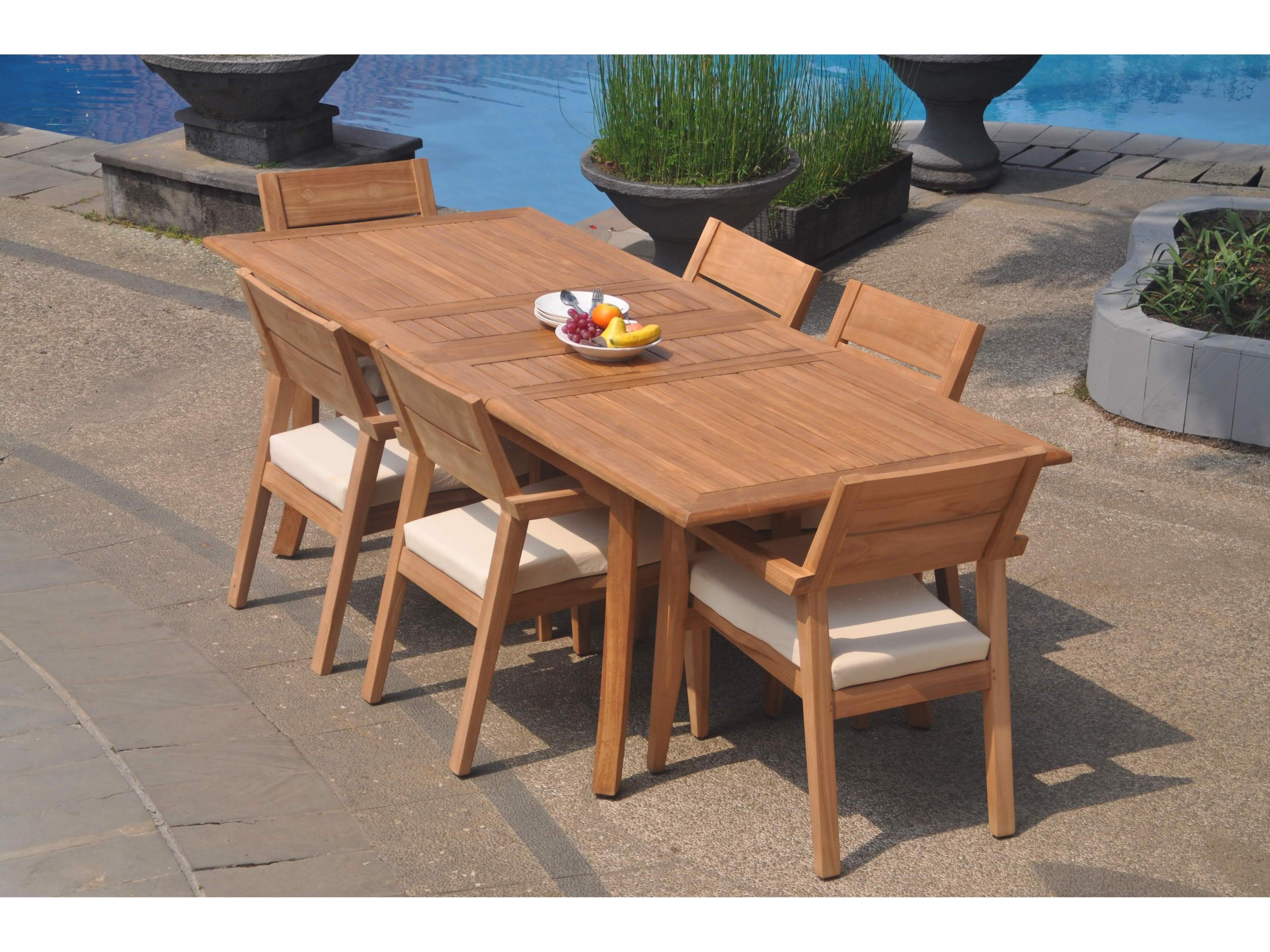 Teak Smith 7 Pieces 94" Large Double Rectangular Dining Set