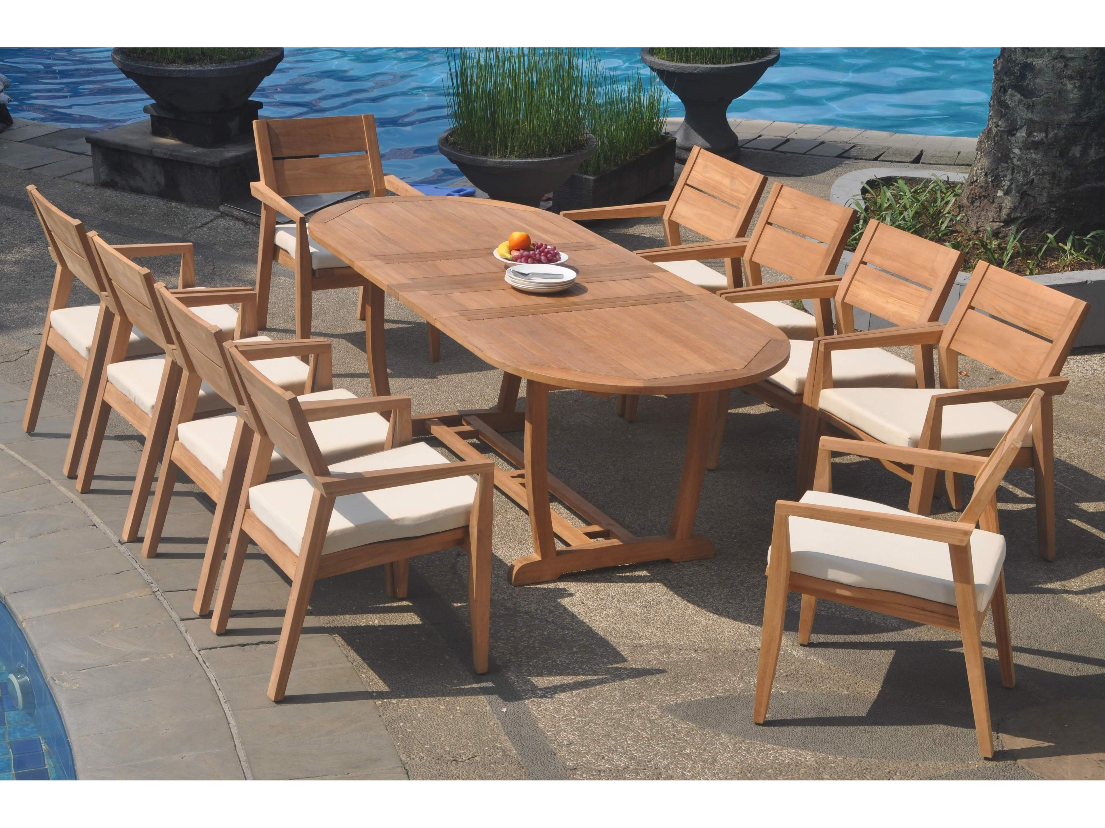 Teak Smith 11 Pieces Mas 94" Oval Dining Set