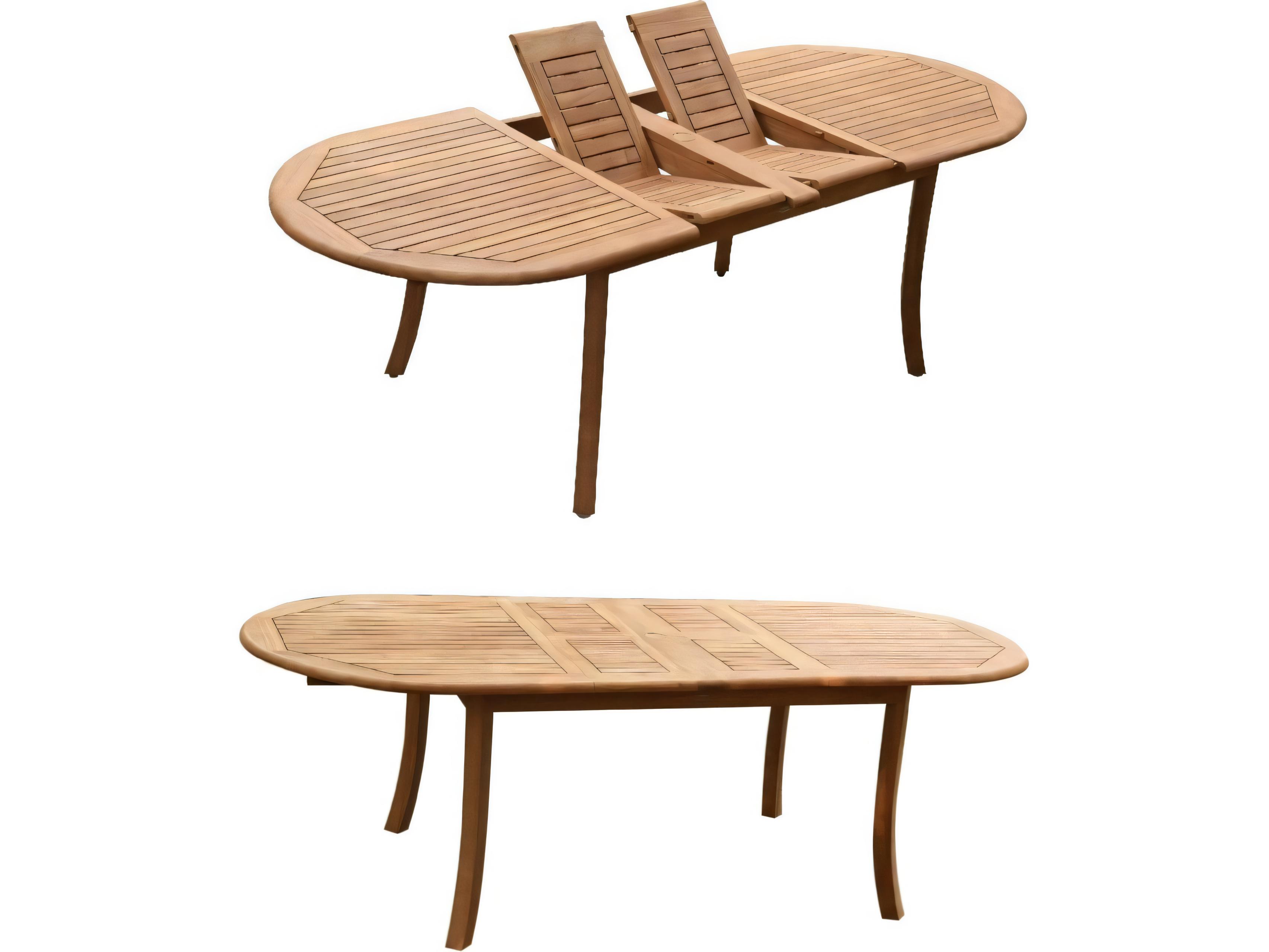 Teak Smith 94" Oval Dining Table with Umbrella Hole